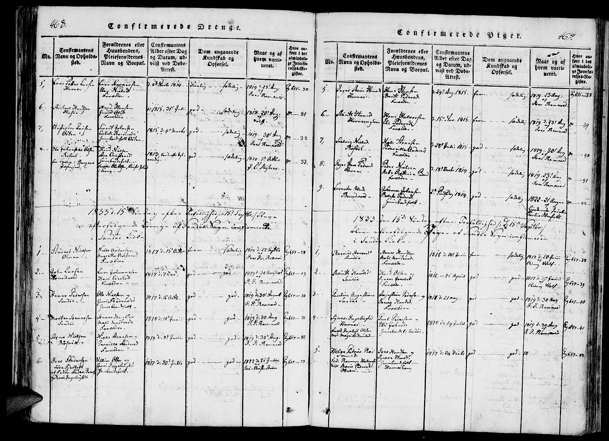 Ministerialprotokoller, klokkerbøker og fødselsregistre - Møre og Romsdal, AV/SAT-A-1454/561/L0727: Parish register (official) no. 561A01, 1817-1858, p. 468-469