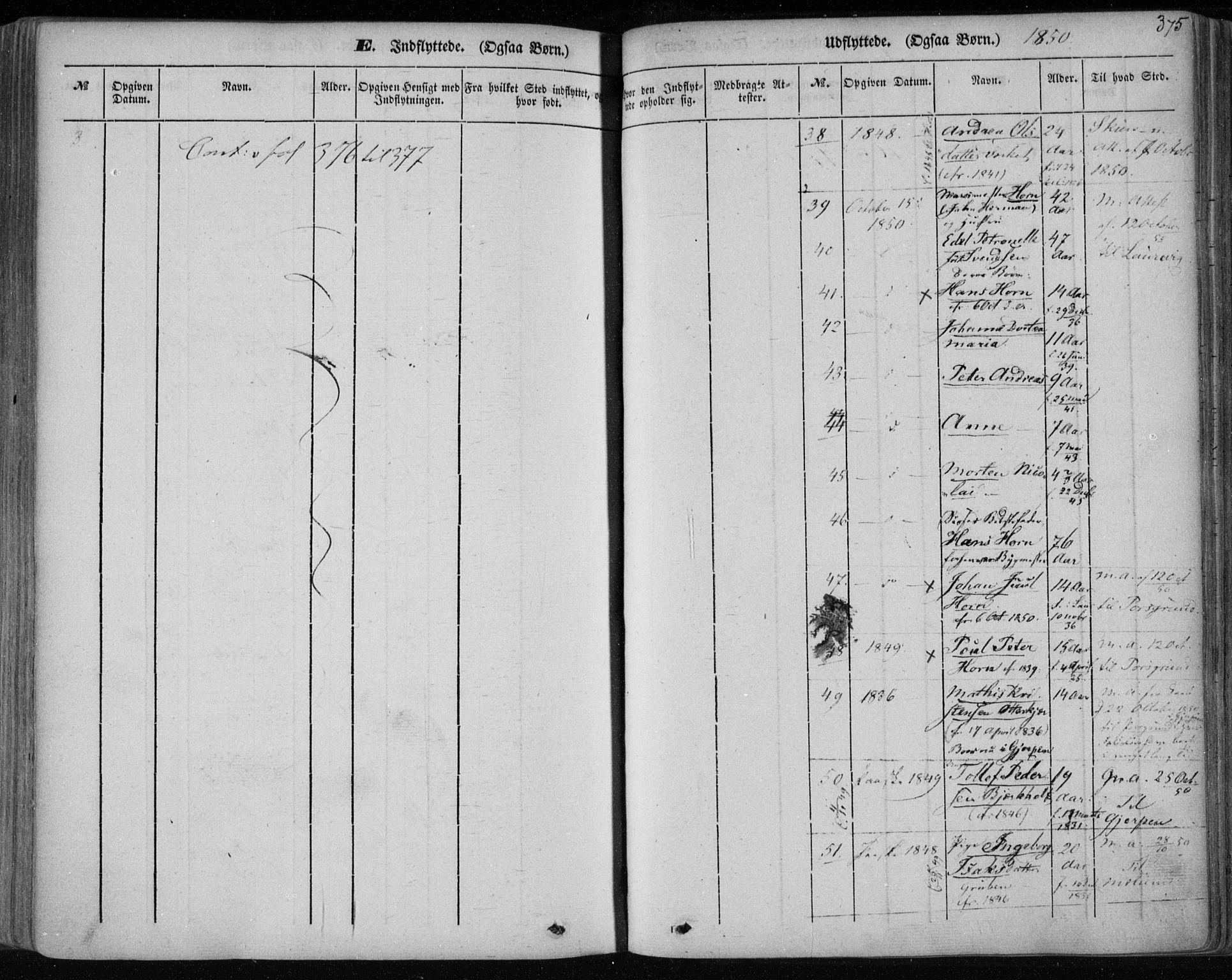 Holla kirkebøker, SAKO/A-272/F/Fa/L0005: Parish register (official) no. 5, 1849-1860, p. 375