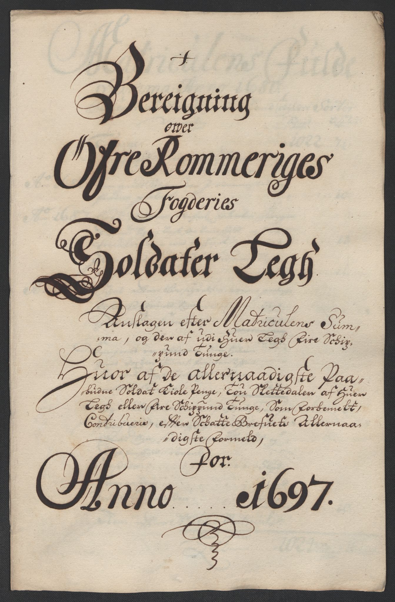 Rentekammeret inntil 1814, Reviderte regnskaper, Fogderegnskap, AV/RA-EA-4092/R12/L0709: Fogderegnskap Øvre Romerike, 1697, p. 268