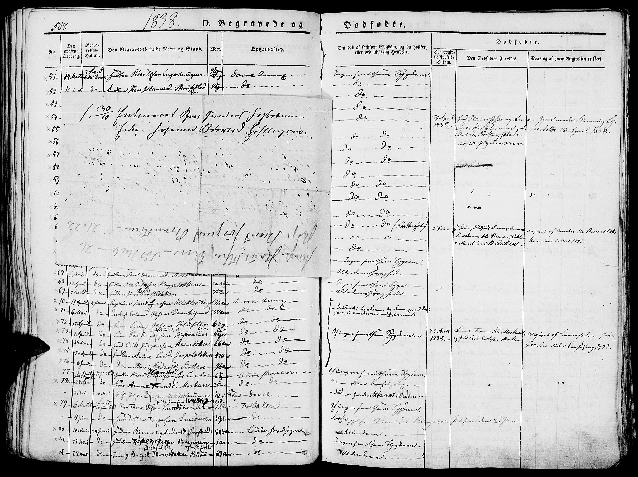 Lesja prestekontor, SAH/PREST-068/H/Ha/Haa/L0005: Parish register (official) no. 5, 1830-1842, p. 507