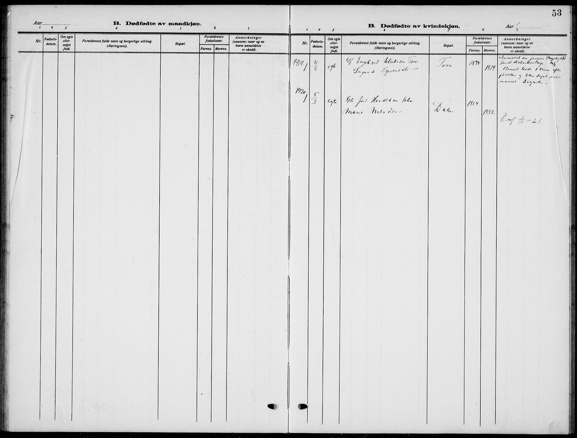 Nord-Aurdal prestekontor, AV/SAH-PREST-132/H/Ha/Hab/L0015: Parish register (copy) no. 15, 1918-1935, p. 53