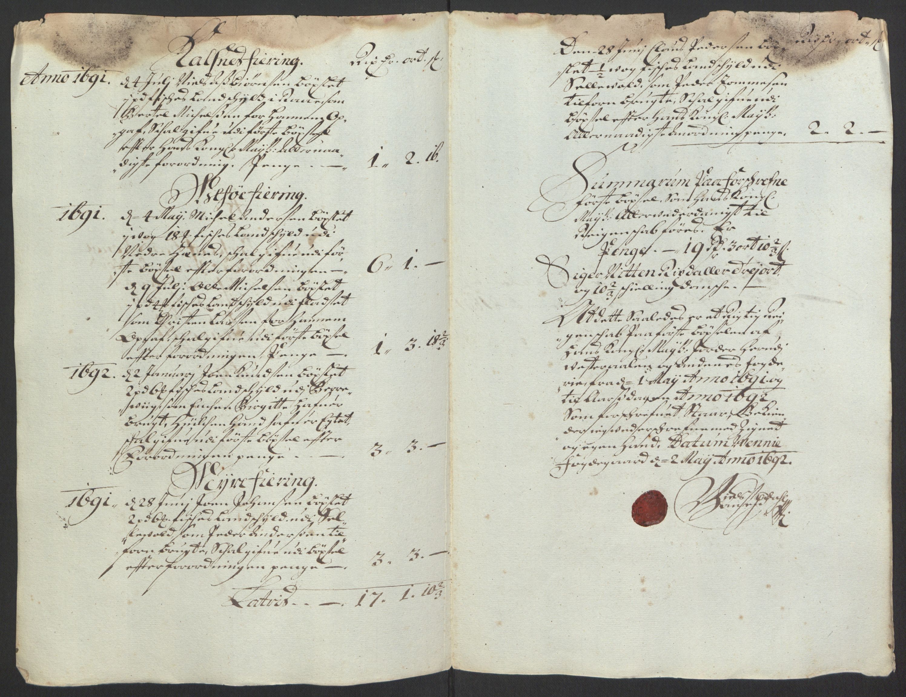Rentekammeret inntil 1814, Reviderte regnskaper, Fogderegnskap, RA/EA-4092/R67/L4676: Fogderegnskap Vesterålen, Andenes og Lofoten, 1691-1693, p. 181