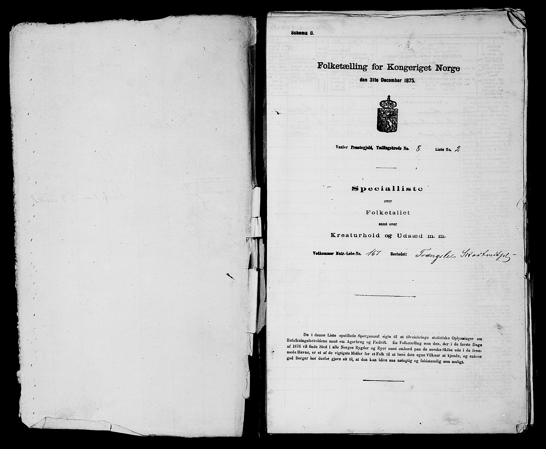 RA, 1875 census for 0137P Våler, 1875, p. 1021