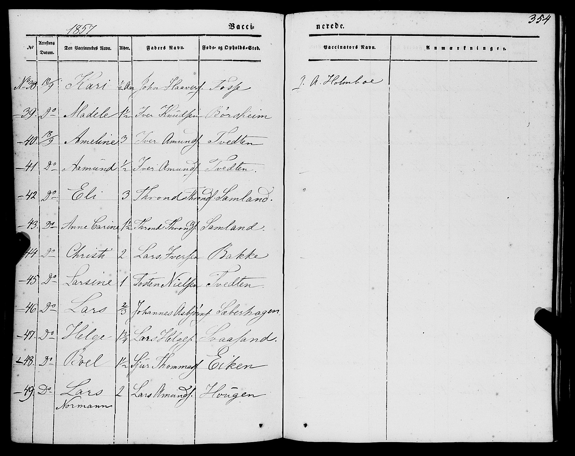 Strandebarm sokneprestembete, AV/SAB-A-78401/H/Haa: Parish register (official) no. A 7, 1844-1872, p. 354