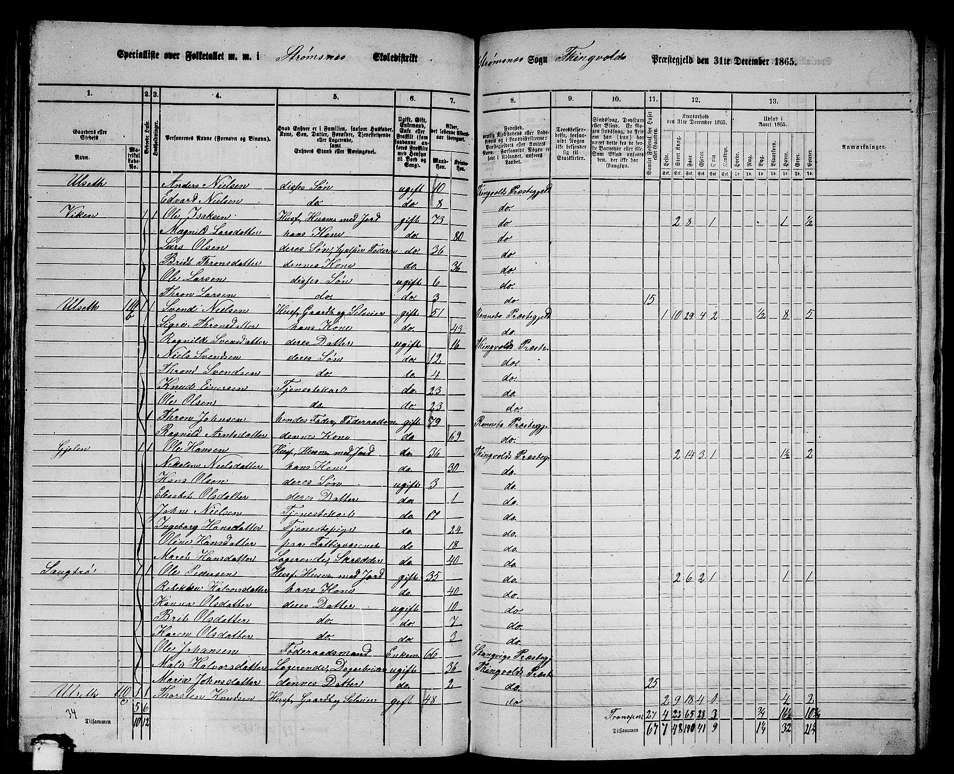 RA, 1865 census for Tingvoll, 1865, p. 115