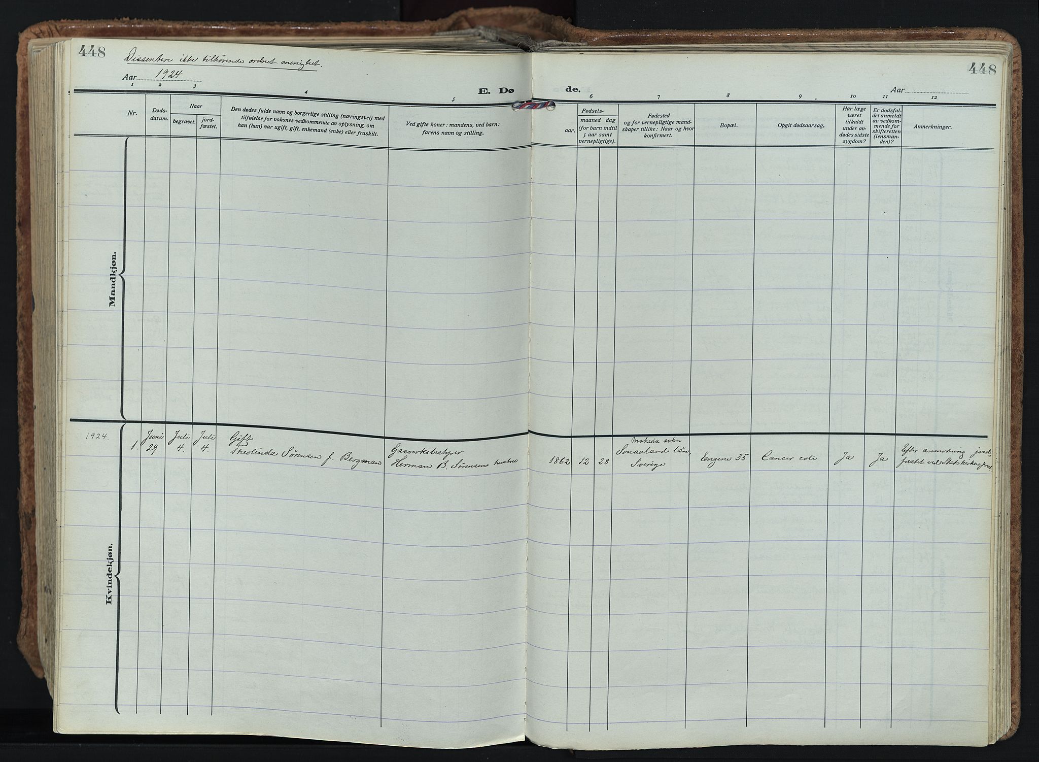 Bragernes kirkebøker, AV/SAKO-A-6/F/Fb/L0011: Parish register (official) no. II 11, 1922-1945, p. 448