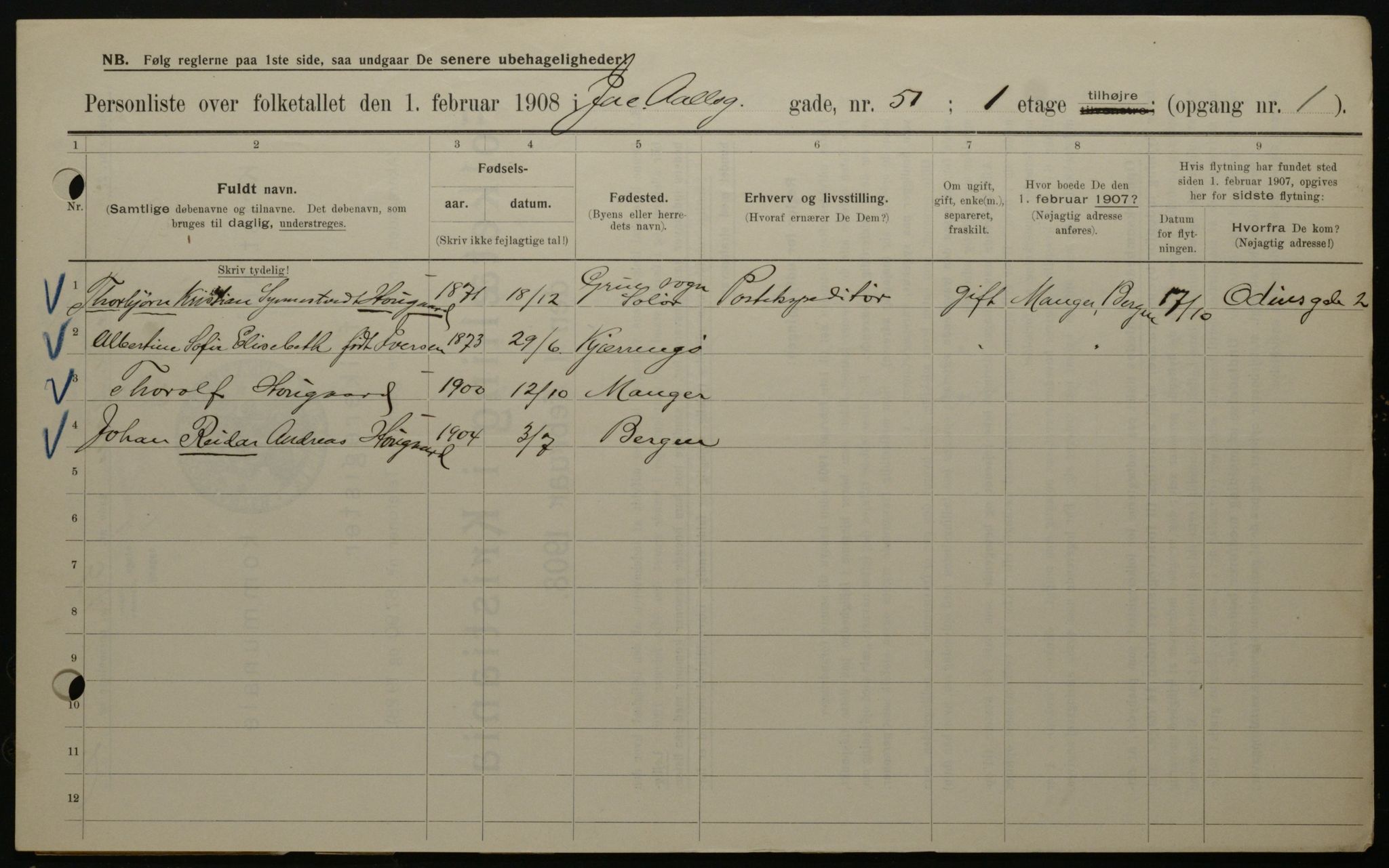 OBA, Municipal Census 1908 for Kristiania, 1908, p. 40622