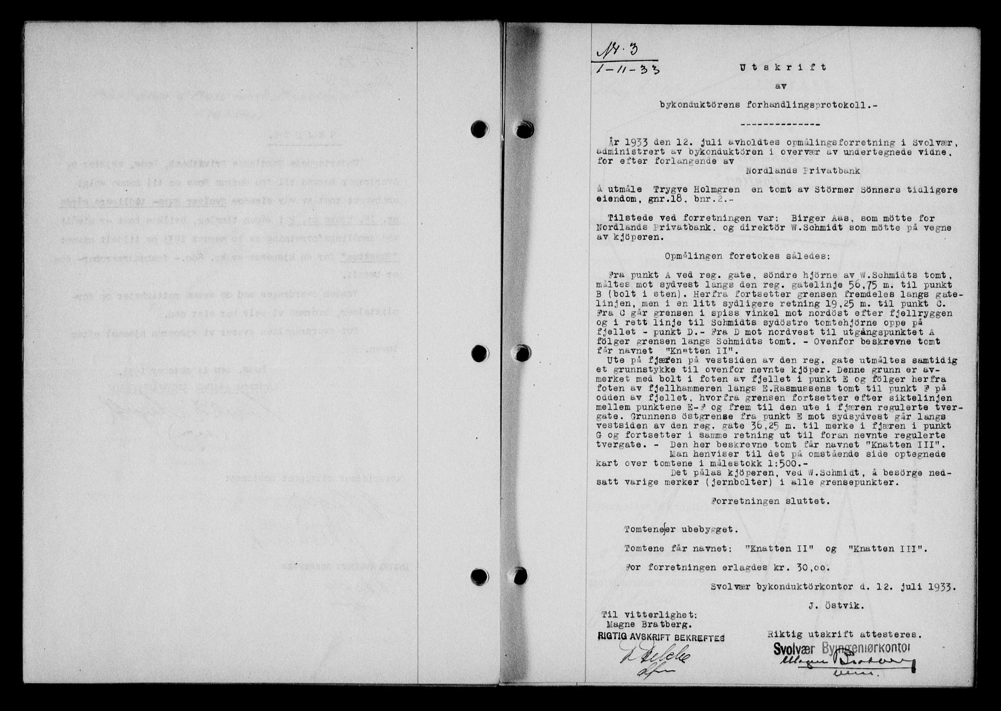 Lofoten sorenskriveri, SAT/A-0017/1/2/2C/L0028b: Mortgage book no. 28b, 1933-1933, Deed date: 01.11.1933