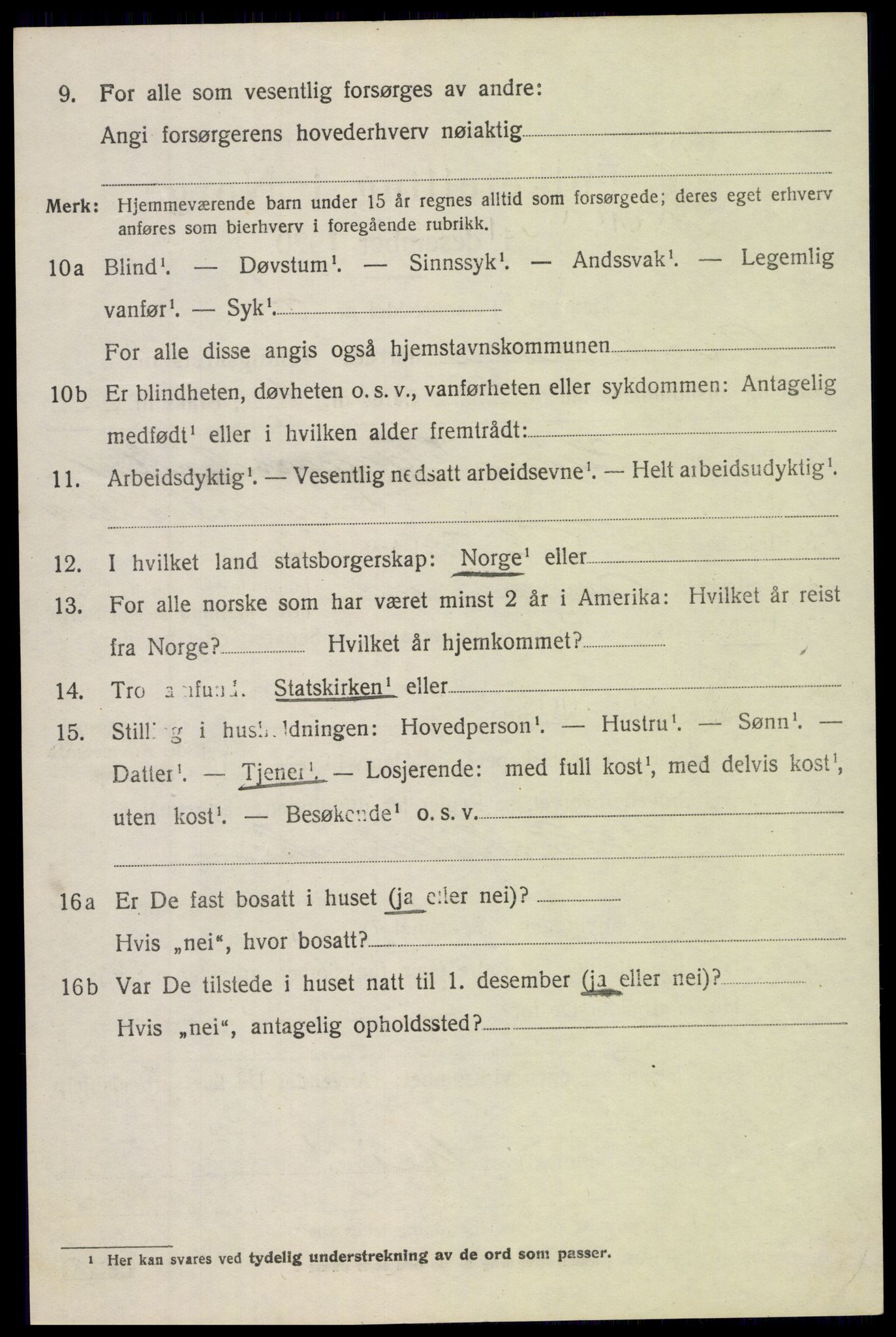 SAH, 1920 census for Nordre Land, 1920, p. 5653