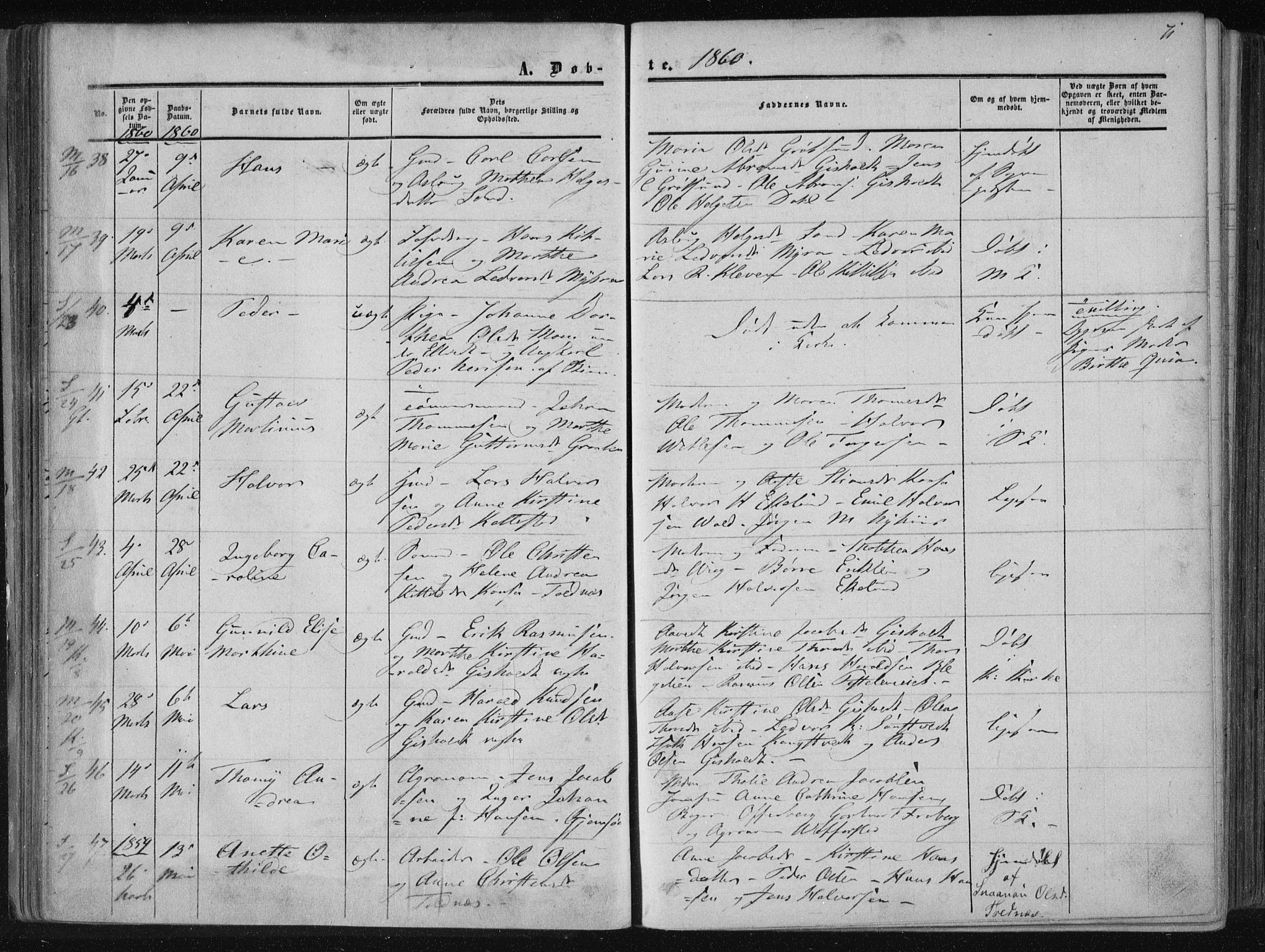 Solum kirkebøker, AV/SAKO-A-306/F/Fa/L0007: Parish register (official) no. I 7, 1856-1864, p. 71