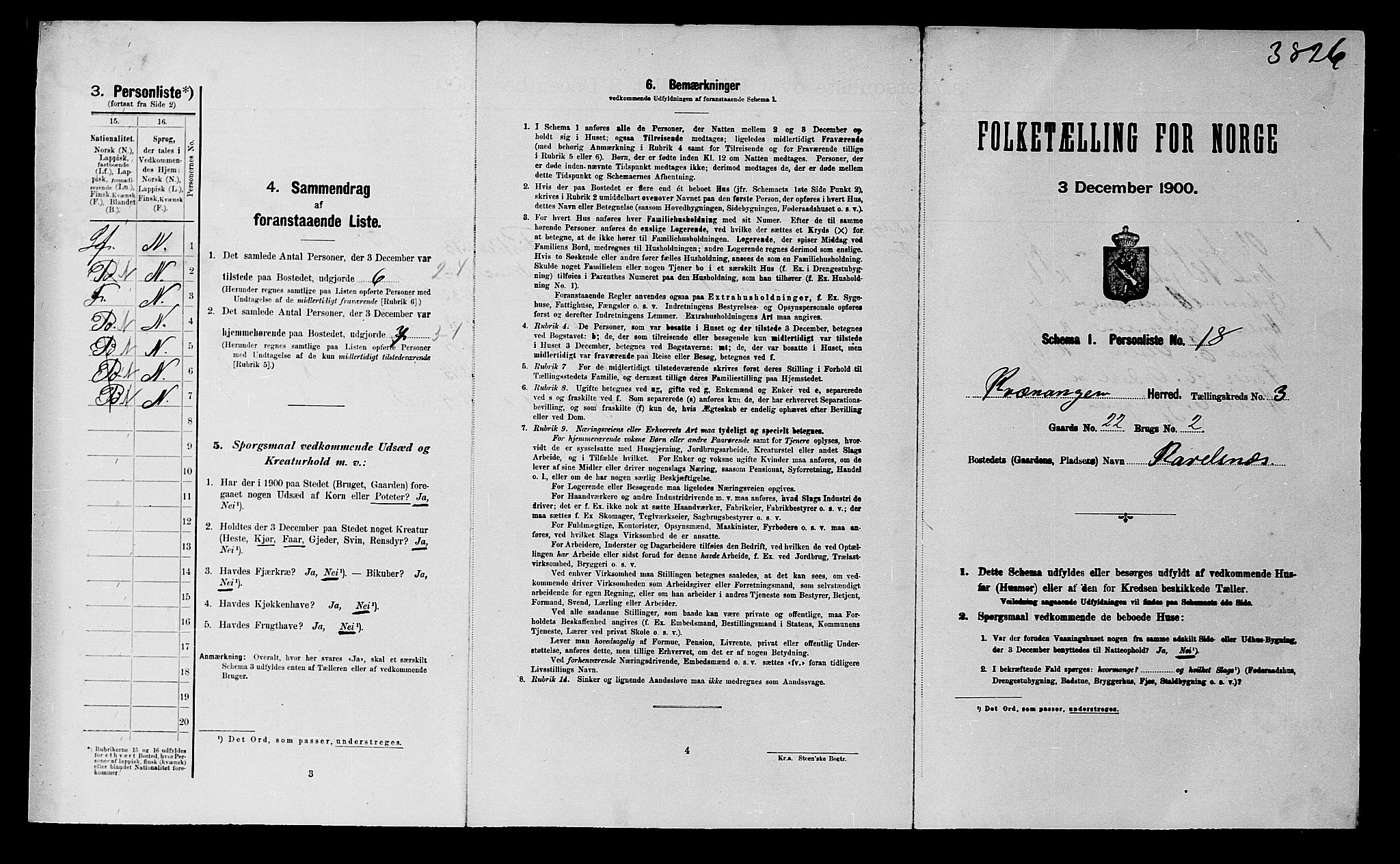 SATØ, 1900 census for Kvænangen, 1900, p. 287