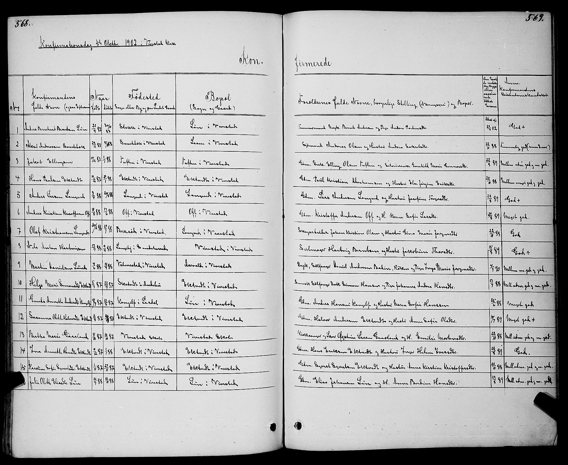 Ramnes kirkebøker, AV/SAKO-A-314/G/Gc/L0001: Parish register (copy) no. III 1, 1869-1903, p. 568-569