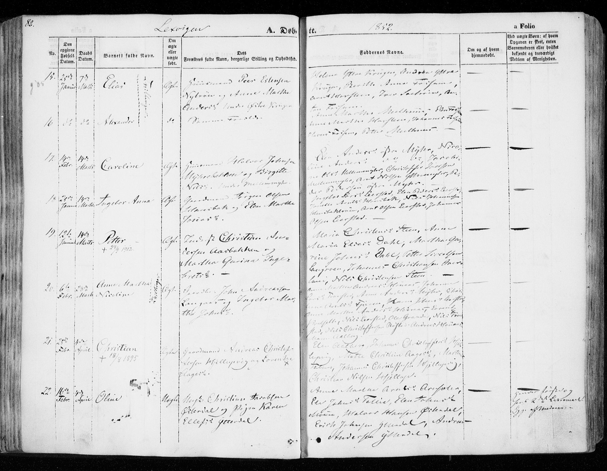Ministerialprotokoller, klokkerbøker og fødselsregistre - Nord-Trøndelag, SAT/A-1458/701/L0007: Parish register (official) no. 701A07 /1, 1842-1854, p. 82