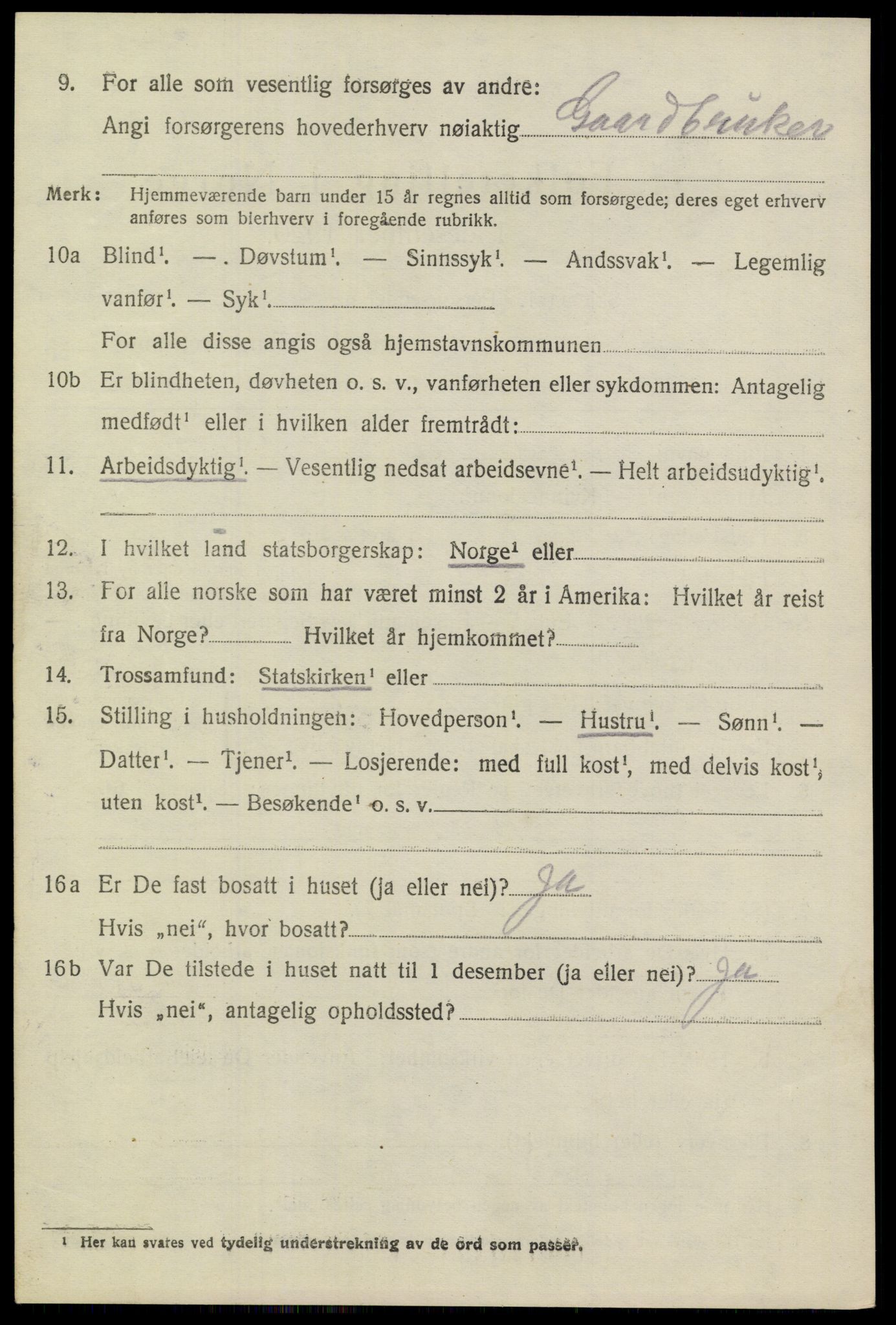 SAKO, 1920 census for Sannidal, 1920, p. 4924