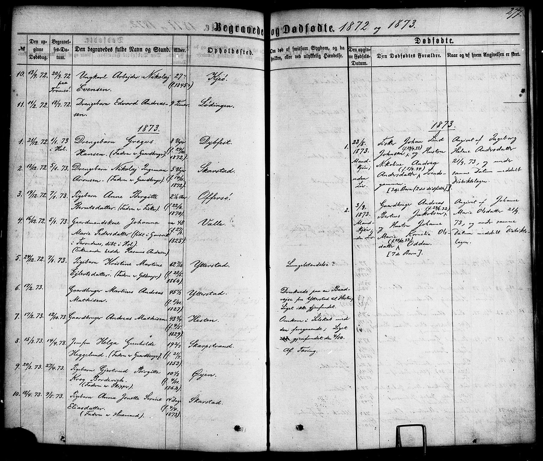 Ministerialprotokoller, klokkerbøker og fødselsregistre - Nordland, AV/SAT-A-1459/872/L1034: Parish register (official) no. 872A09, 1864-1884, p. 277