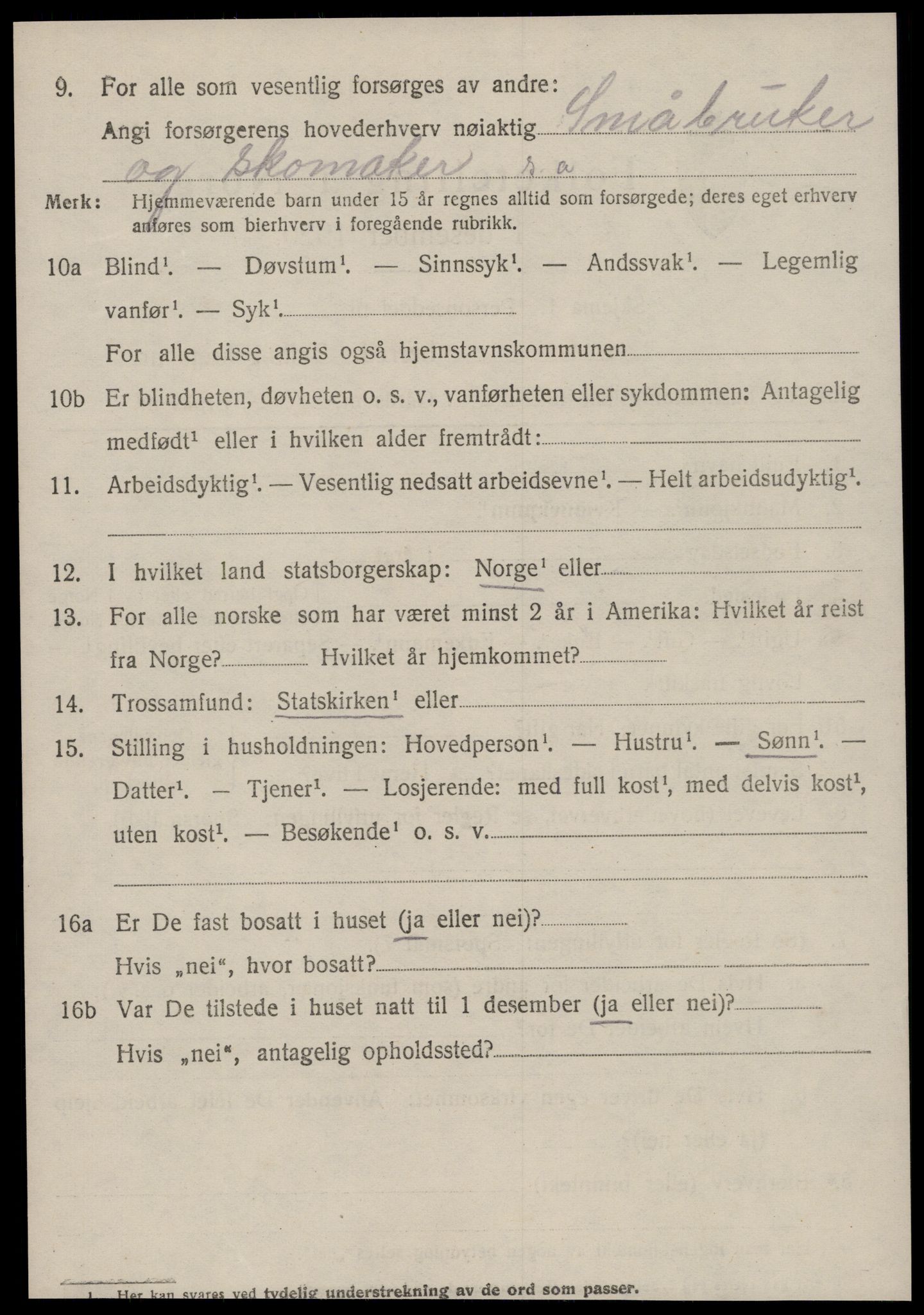 SAT, 1920 census for Grytten, 1920, p. 2625