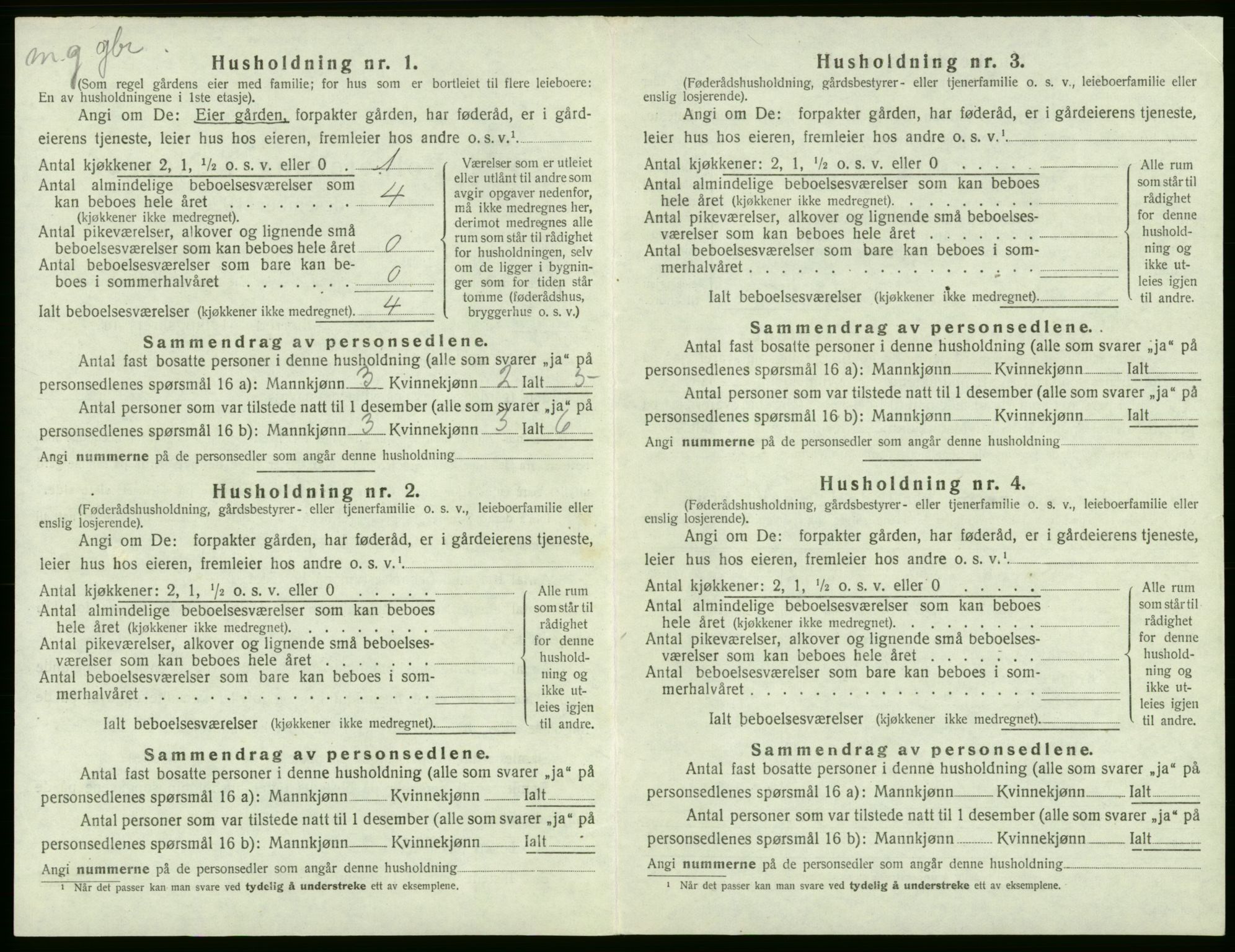 SAB, 1920 census for Stord, 1920, p. 987