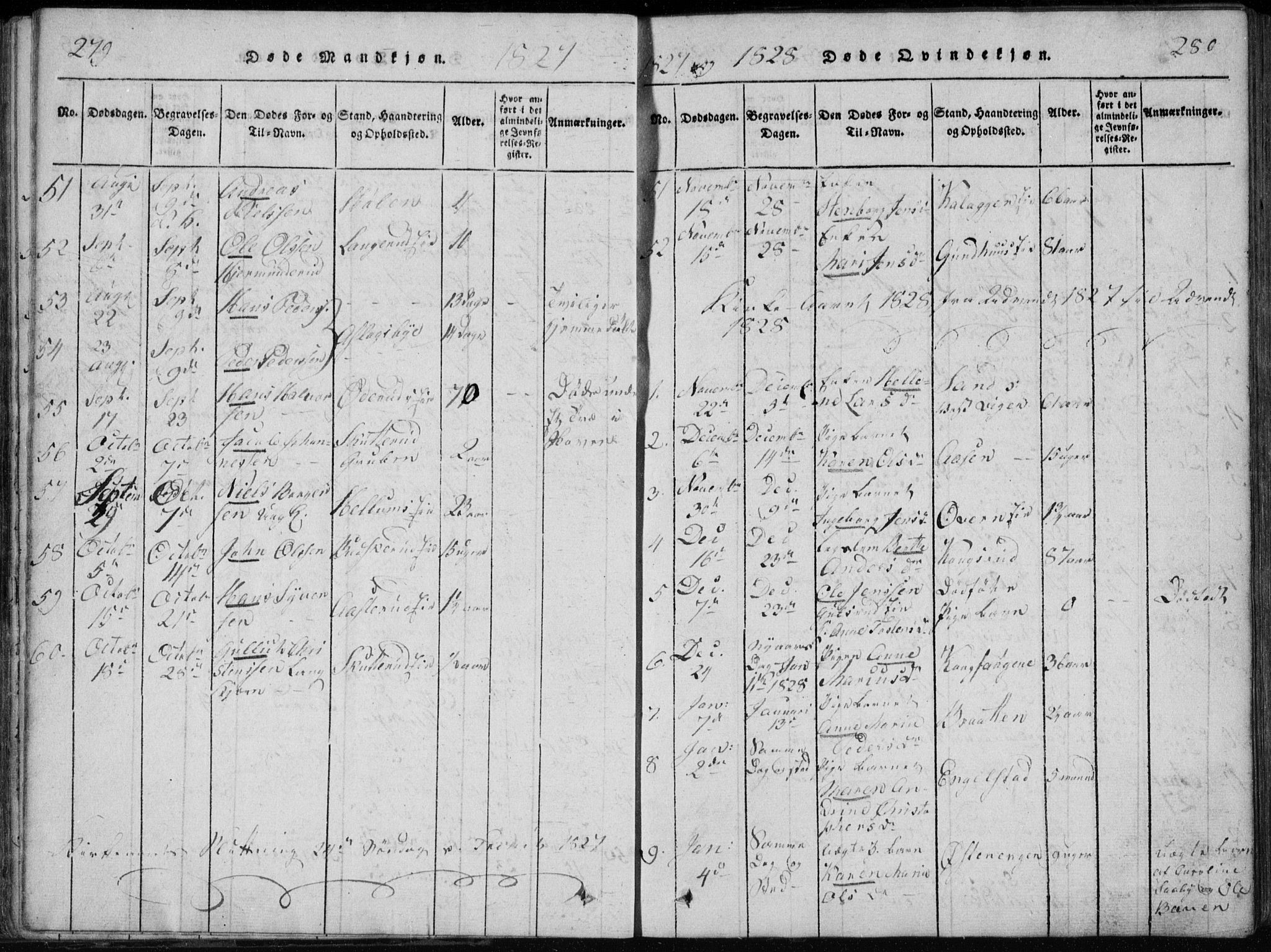 Modum kirkebøker, AV/SAKO-A-234/G/Ga/L0002: Parish register (copy) no. I 2, 1824-1832, p. 279-280