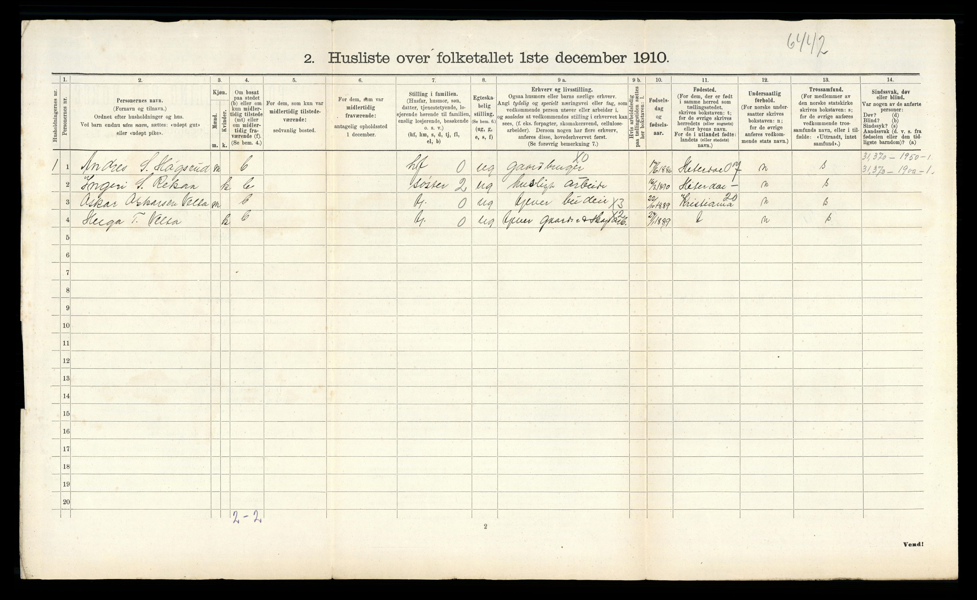 RA, 1910 census for Sauherad, 1910, p. 520