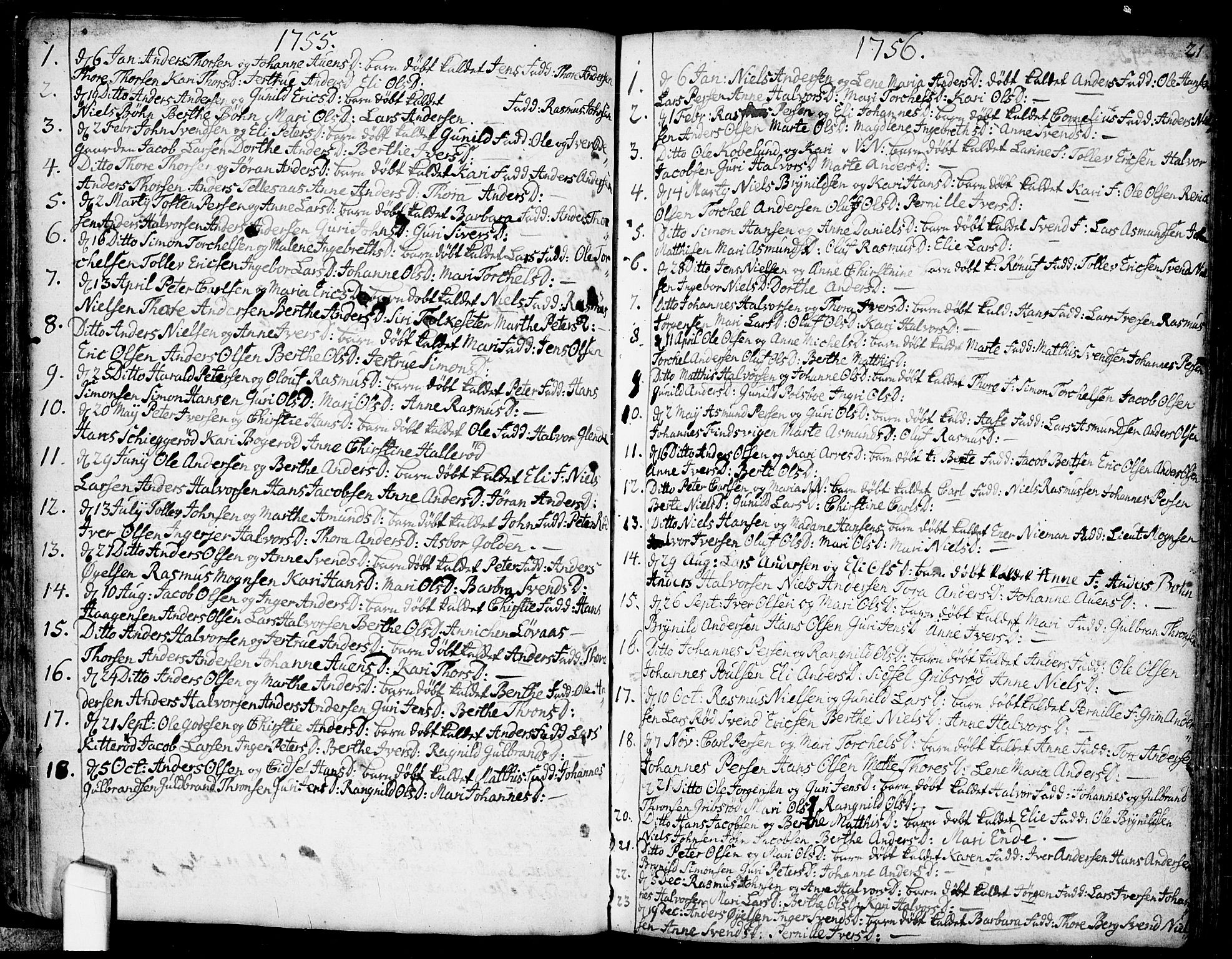 Idd prestekontor Kirkebøker, AV/SAO-A-10911/F/Fb/L0001: Parish register (official) no. II 1, 1720-1789, p. 21