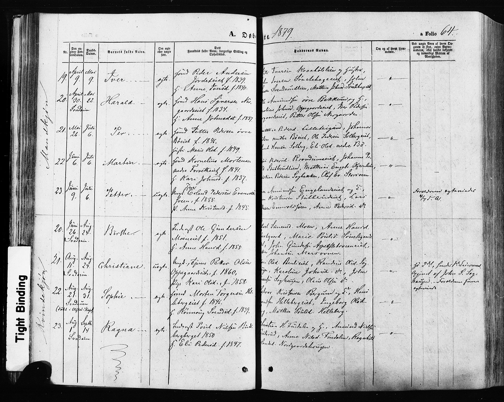 Gausdal prestekontor, AV/SAH-PREST-090/H/Ha/Haa/L0010: Parish register (official) no. 10, 1867-1886, p. 64