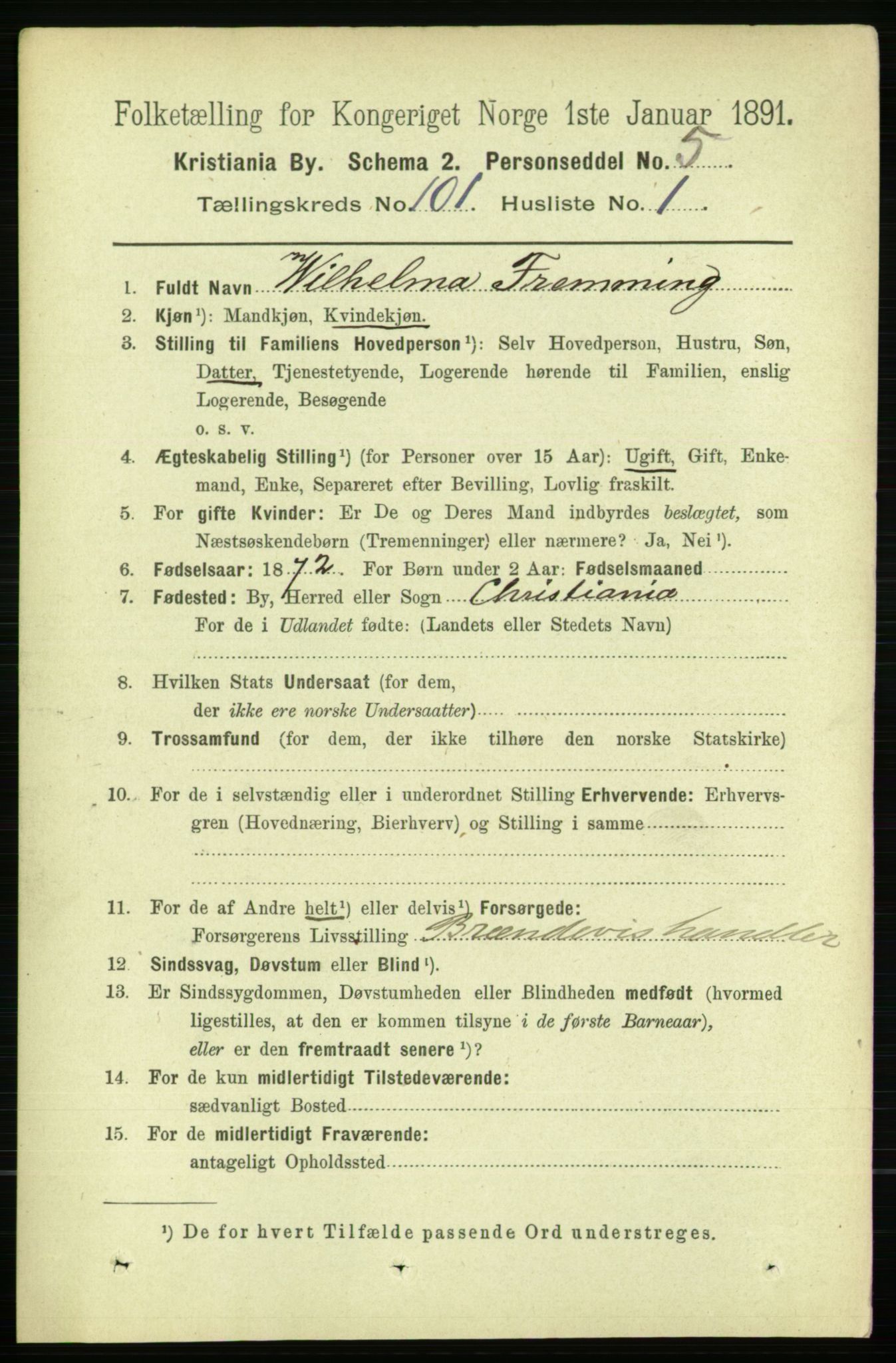 RA, 1891 census for 0301 Kristiania, 1891, p. 50010