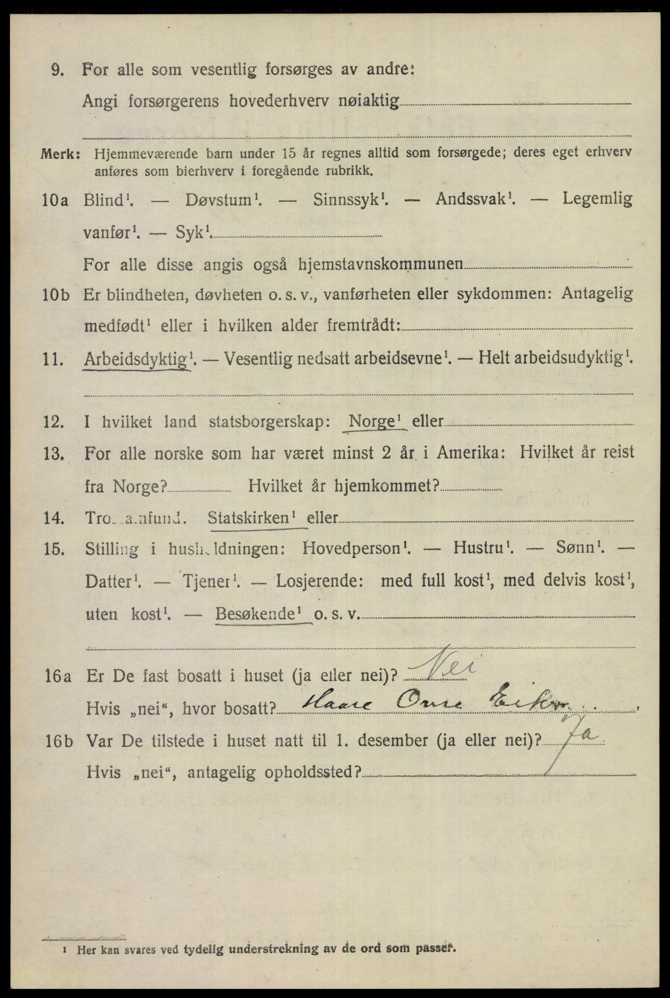 SAKO, 1920 census for Sigdal, 1920, p. 2853