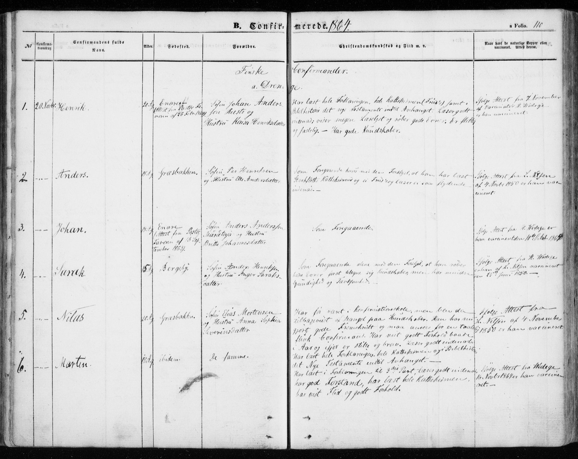 Nesseby sokneprestkontor, SATØ/S-1330/H/Ha/L0002kirke: Parish register (official) no. 2, 1856-1864, p. 110