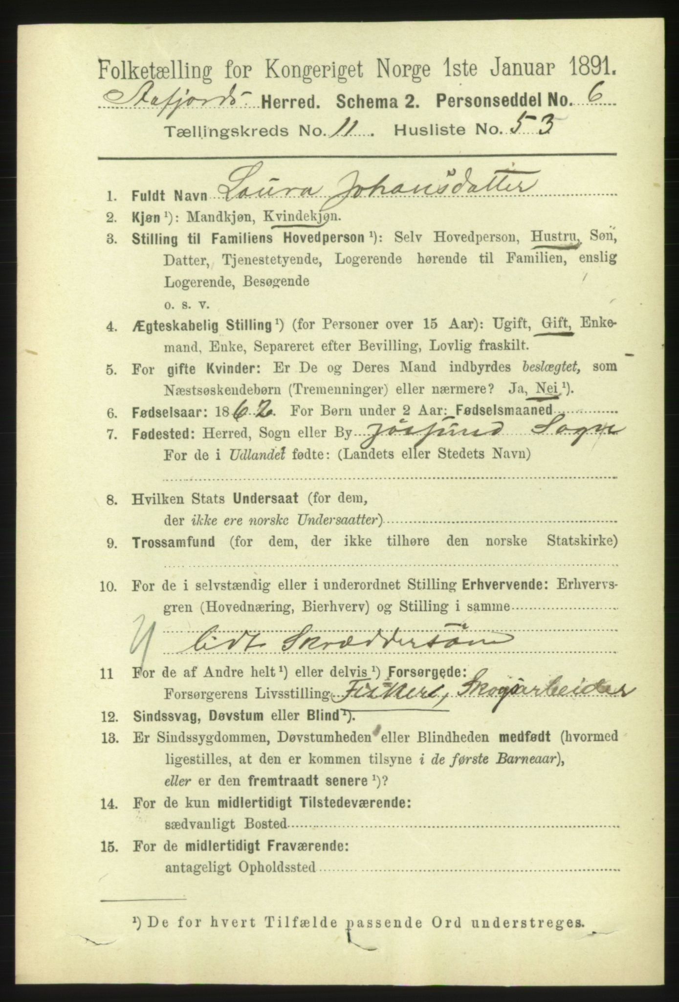 RA, 1891 census for 1630 Åfjord, 1891, p. 3682