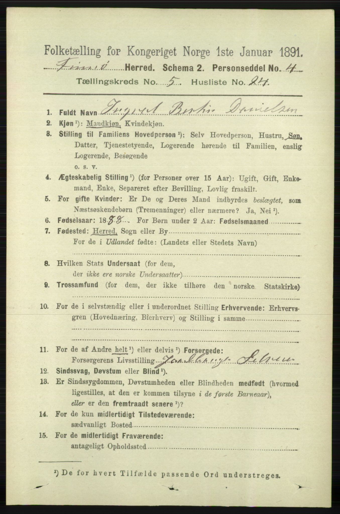 RA, 1891 census for 1141 Finnøy, 1891, p. 1237