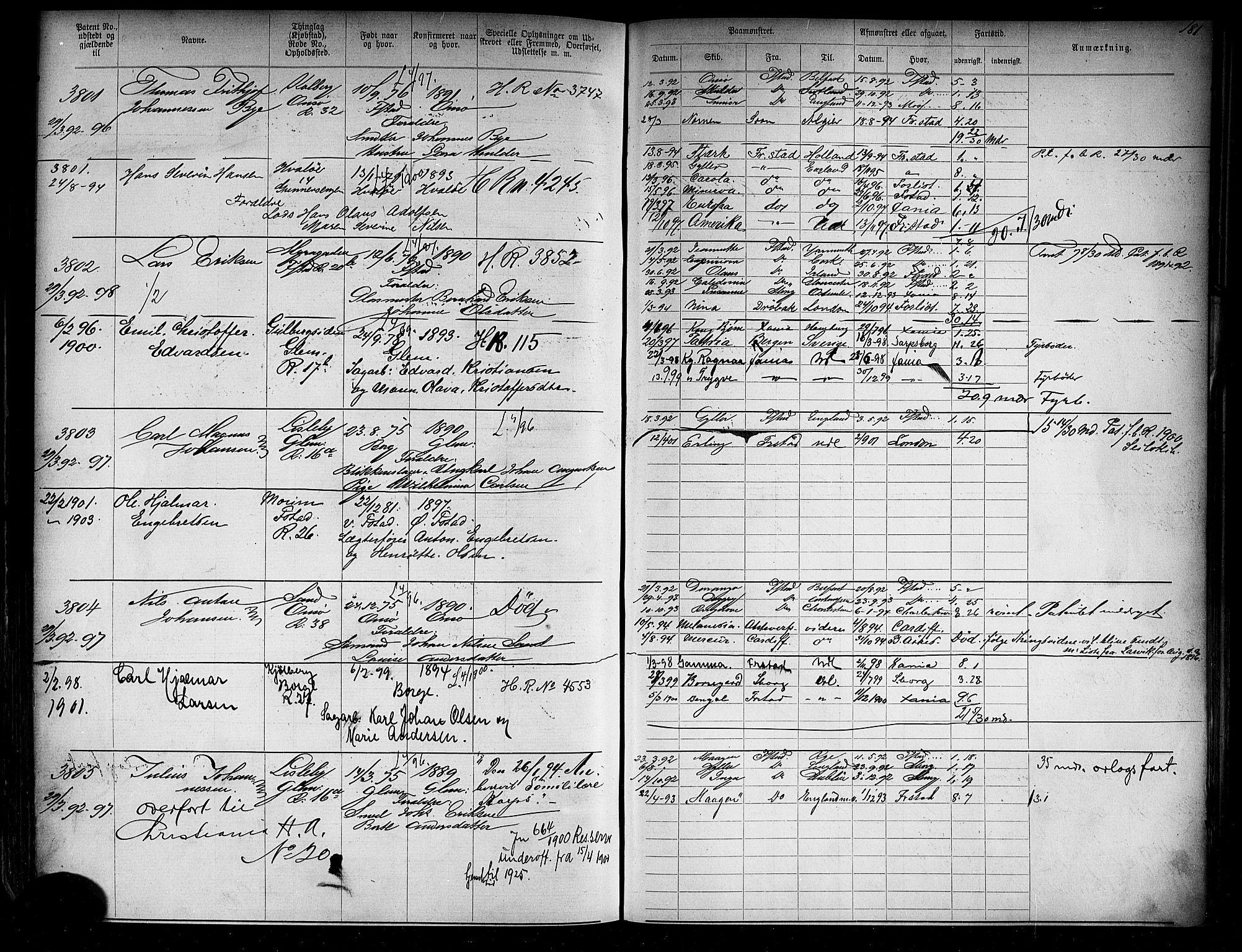 Fredrikstad mønstringskontor, AV/SAO-A-10569b/F/Fc/Fca/L0005: Annotasjonsrulle, 1884-1899, p. 496