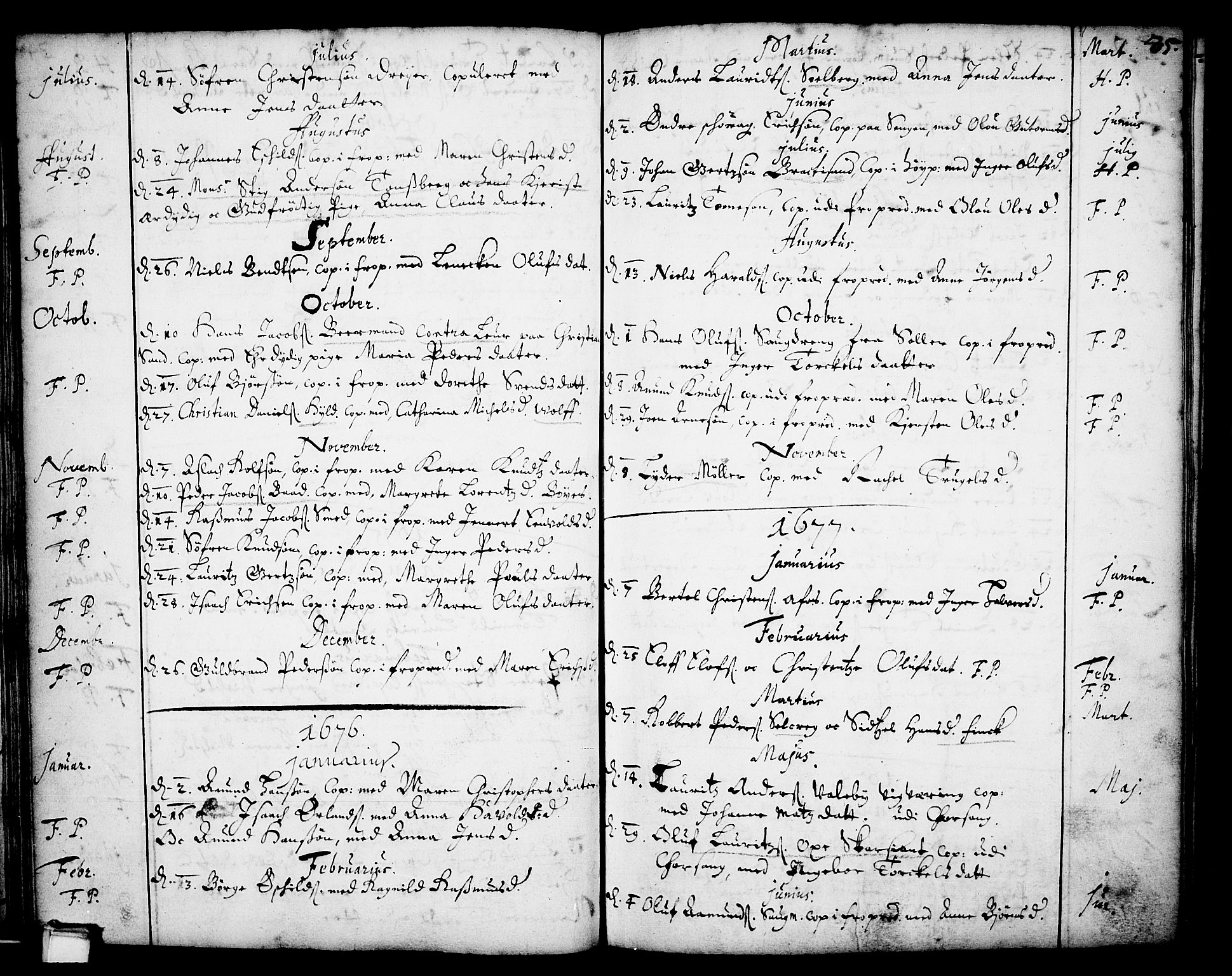 Skien kirkebøker, AV/SAKO-A-302/F/Fa/L0001: Parish register (official) no. 1, 1659-1679, p. 35