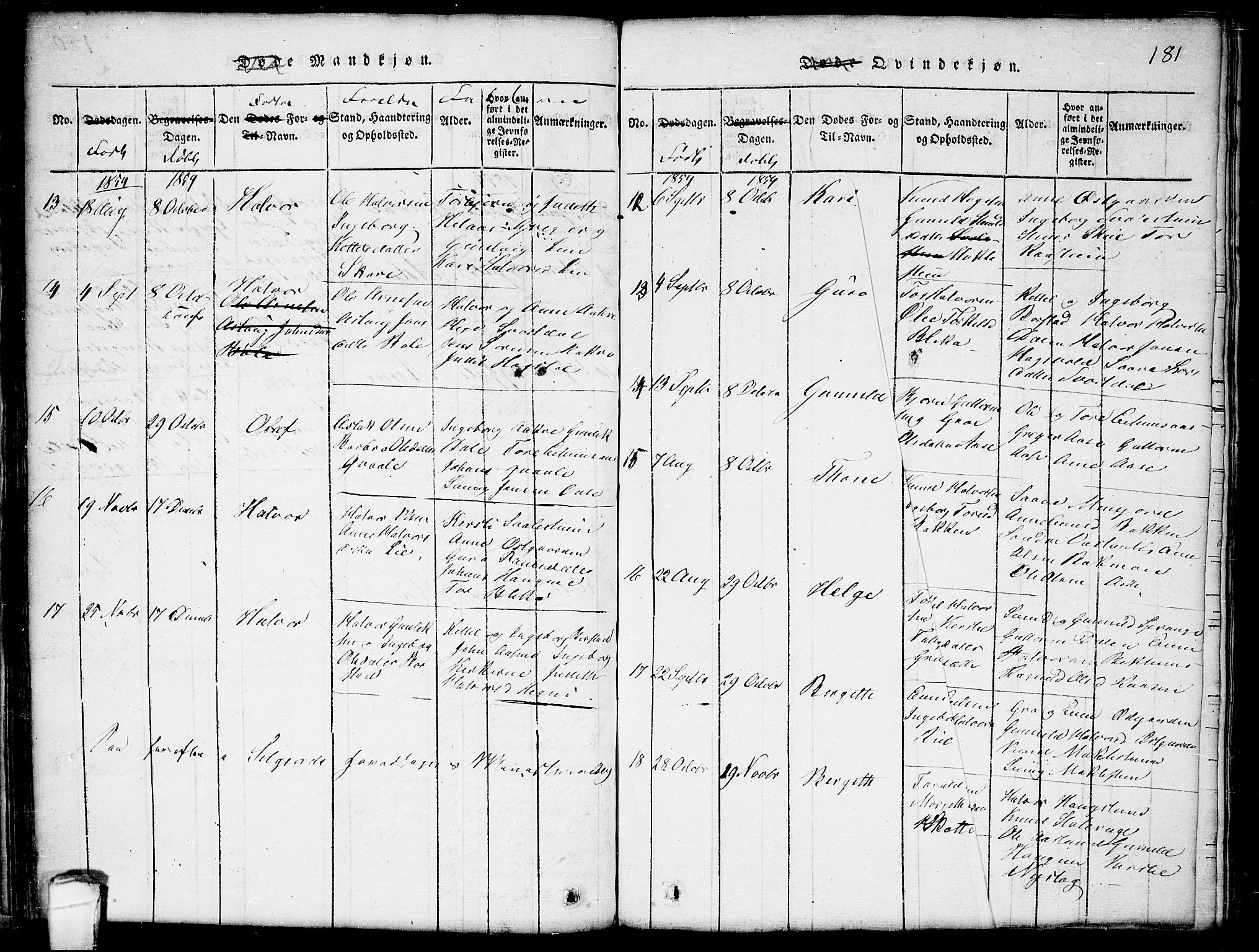 Seljord kirkebøker, AV/SAKO-A-20/G/Gb/L0002: Parish register (copy) no. II 2, 1815-1854, p. 180