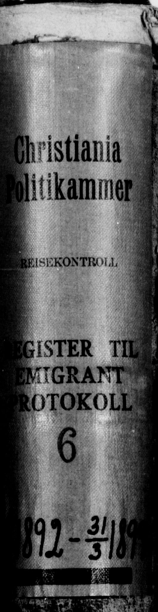 Oslo politidistrikt, AV/SAO-A-10085/E/Ee/Eefa/L0006: Register til emigrantprotokollene, 1892-1899