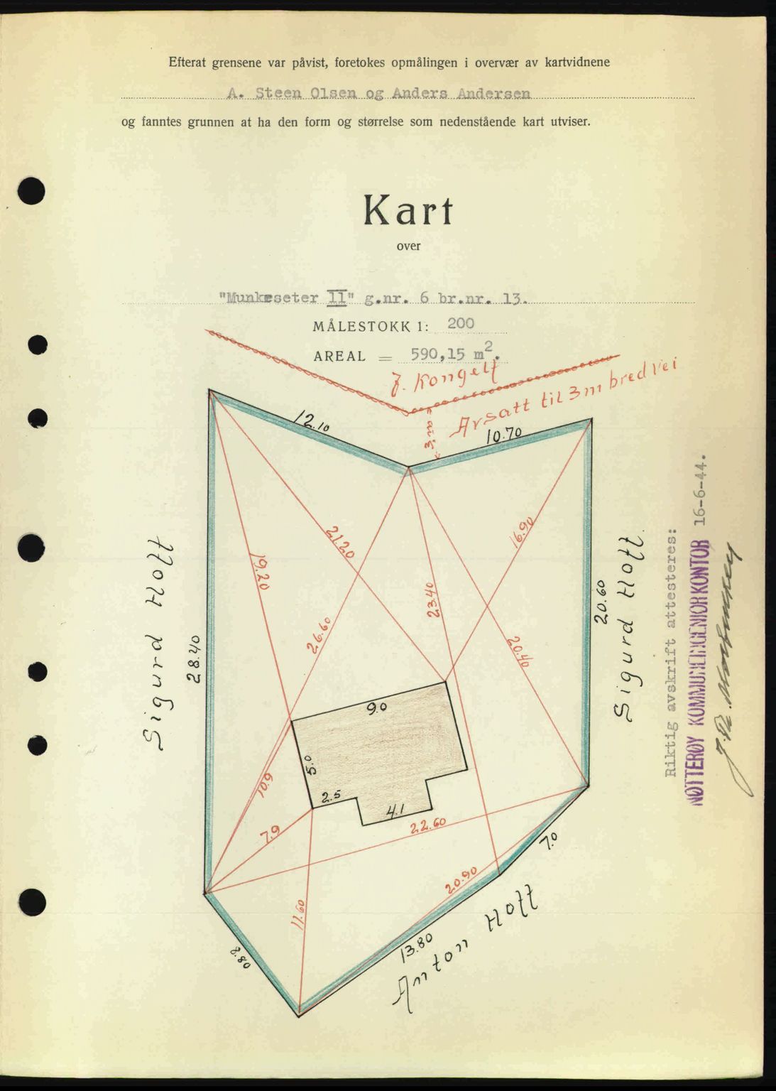 Tønsberg sorenskriveri, AV/SAKO-A-130/G/Ga/Gaa/L0015: Mortgage book no. A15, 1944-1944, Diary no: : 1357/1944