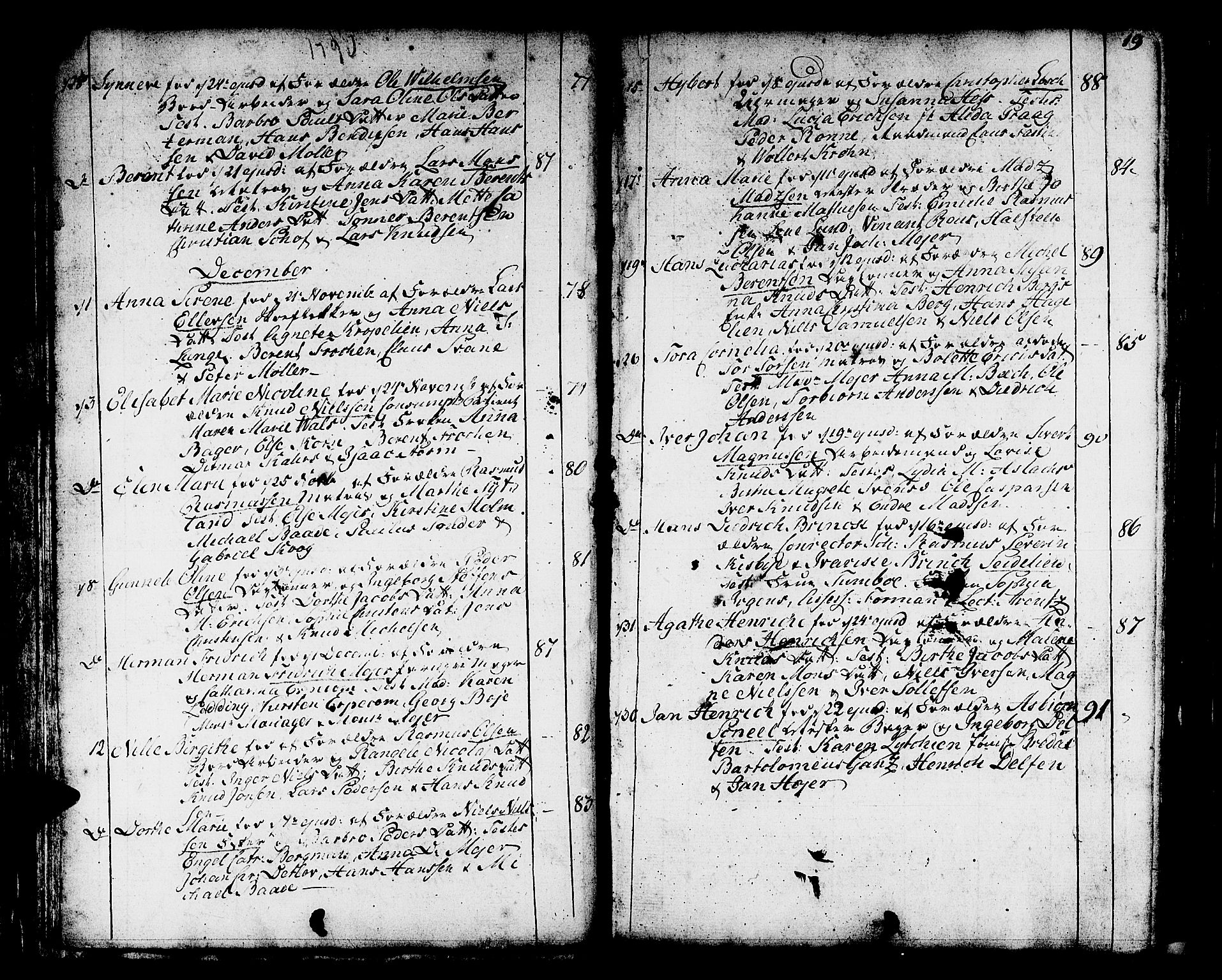 Domkirken sokneprestembete, SAB/A-74801/H/Haa/L0004: Parish register (official) no. A 4, 1763-1820, p. 18-19