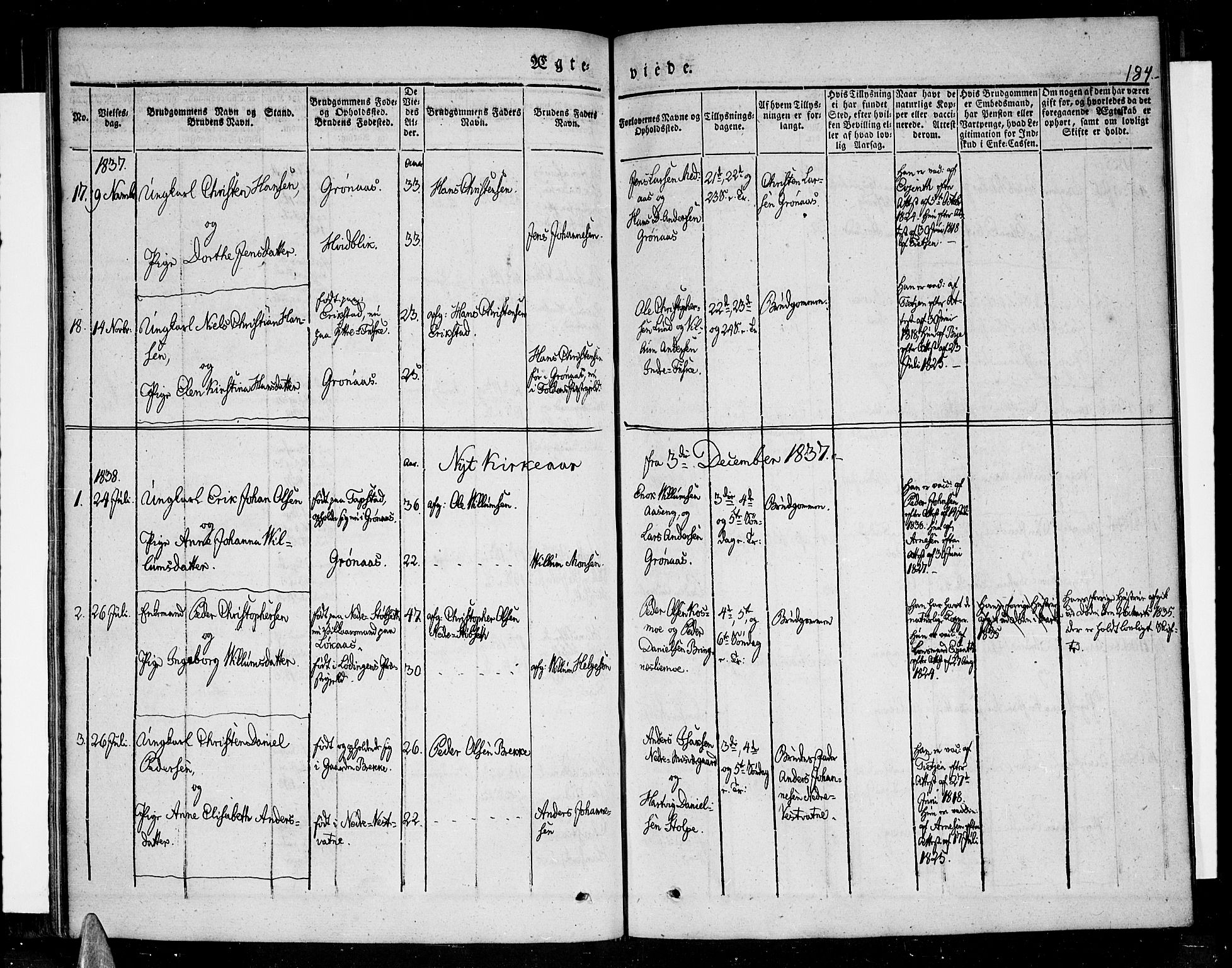 Ministerialprotokoller, klokkerbøker og fødselsregistre - Nordland, SAT/A-1459/852/L0737: Parish register (official) no. 852A07, 1833-1849, p. 184