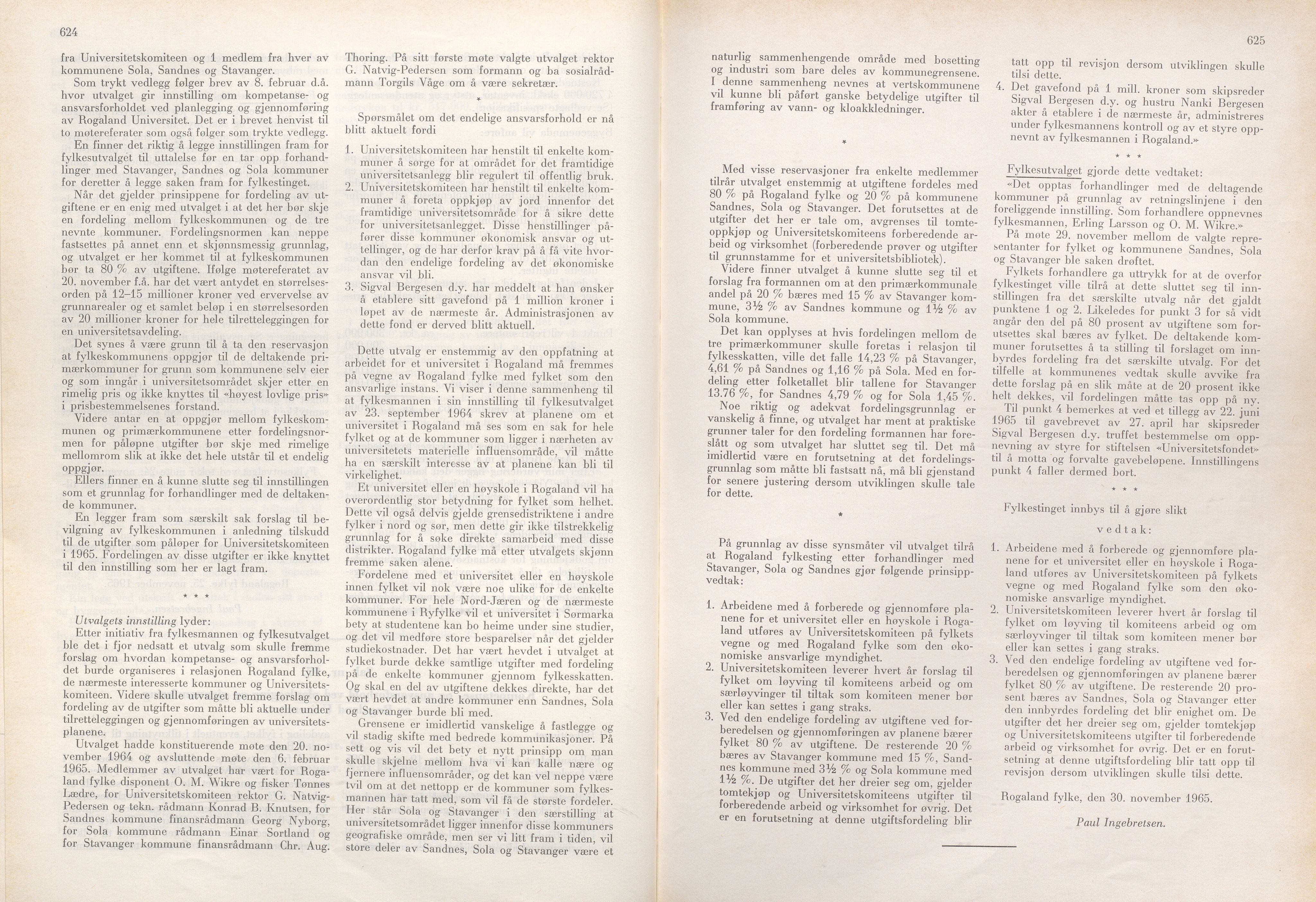 Rogaland fylkeskommune - Fylkesrådmannen , IKAR/A-900/A/Aa/Aaa/L0085: Møtebok , 1965, p. 624-625