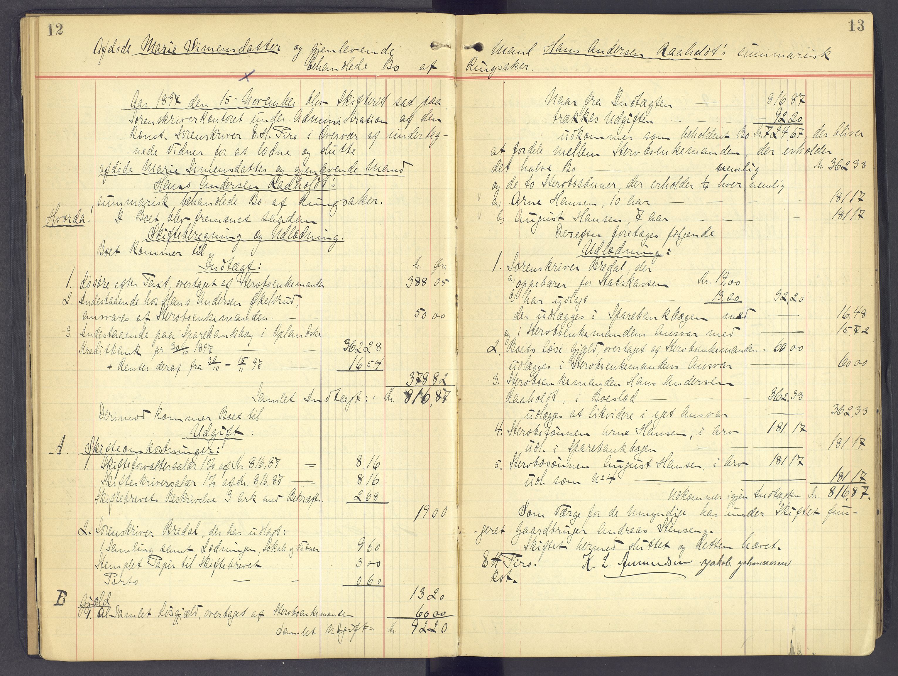 Nord-Hedmark sorenskriveri, AV/SAH-TING-012/J/Jd/L0002: Skifteutlodningsprotokoll, 1897-1906, p. 12-13