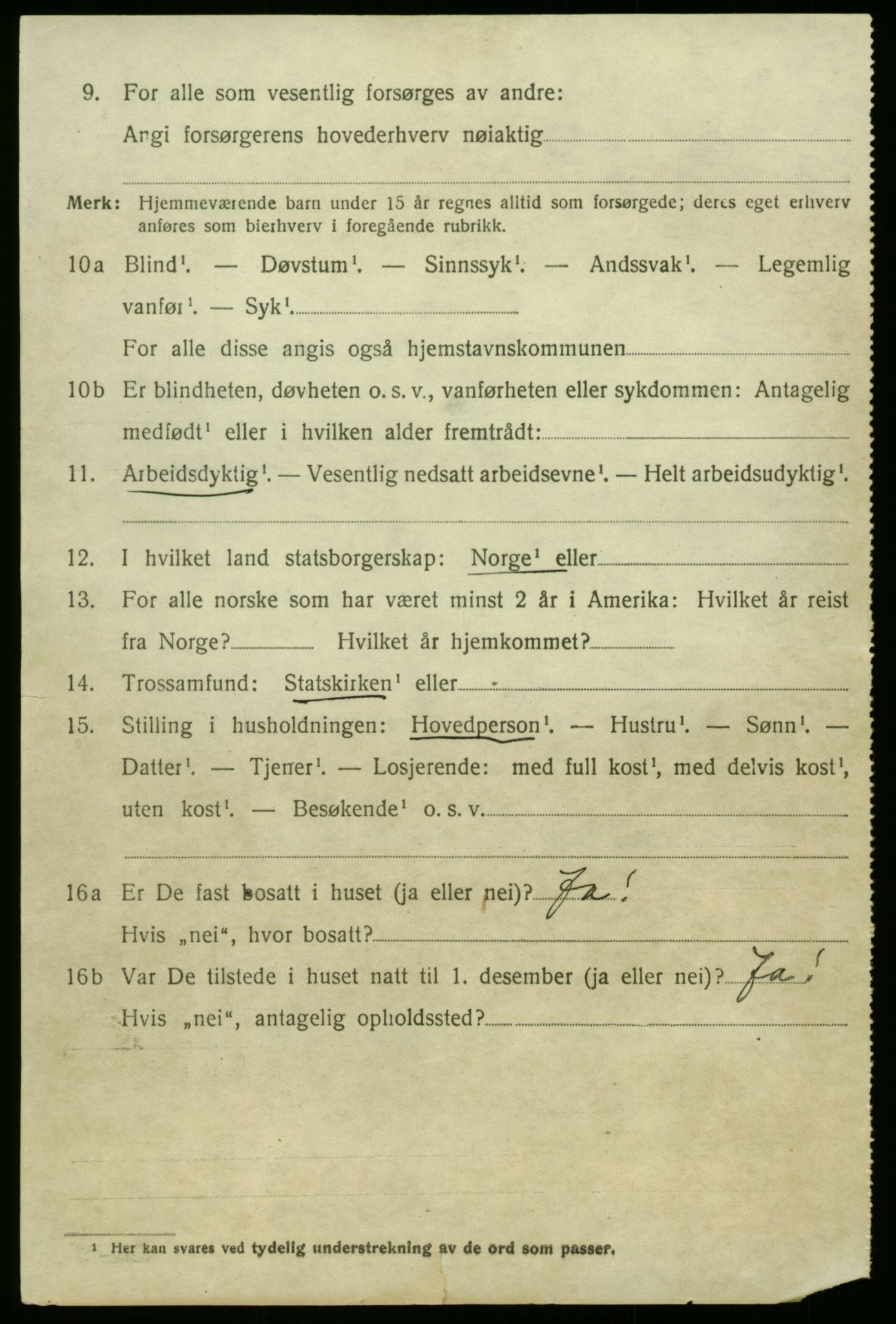 SAB, 1920 census for Hosanger, 1920, p. 3066