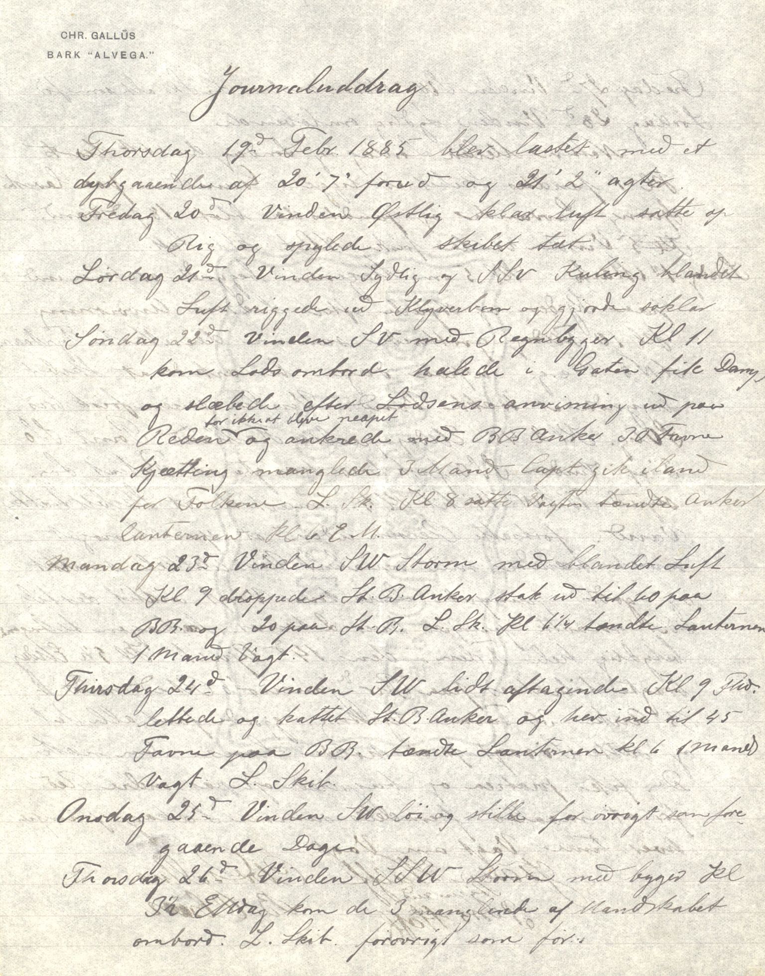 Pa 63 - Østlandske skibsassuranceforening, VEMU/A-1079/G/Ga/L0018/0003: Havaridokumenter / Gazelle, Gambetta, Hildur, Botvid, Alvega, America, 1885, p. 15