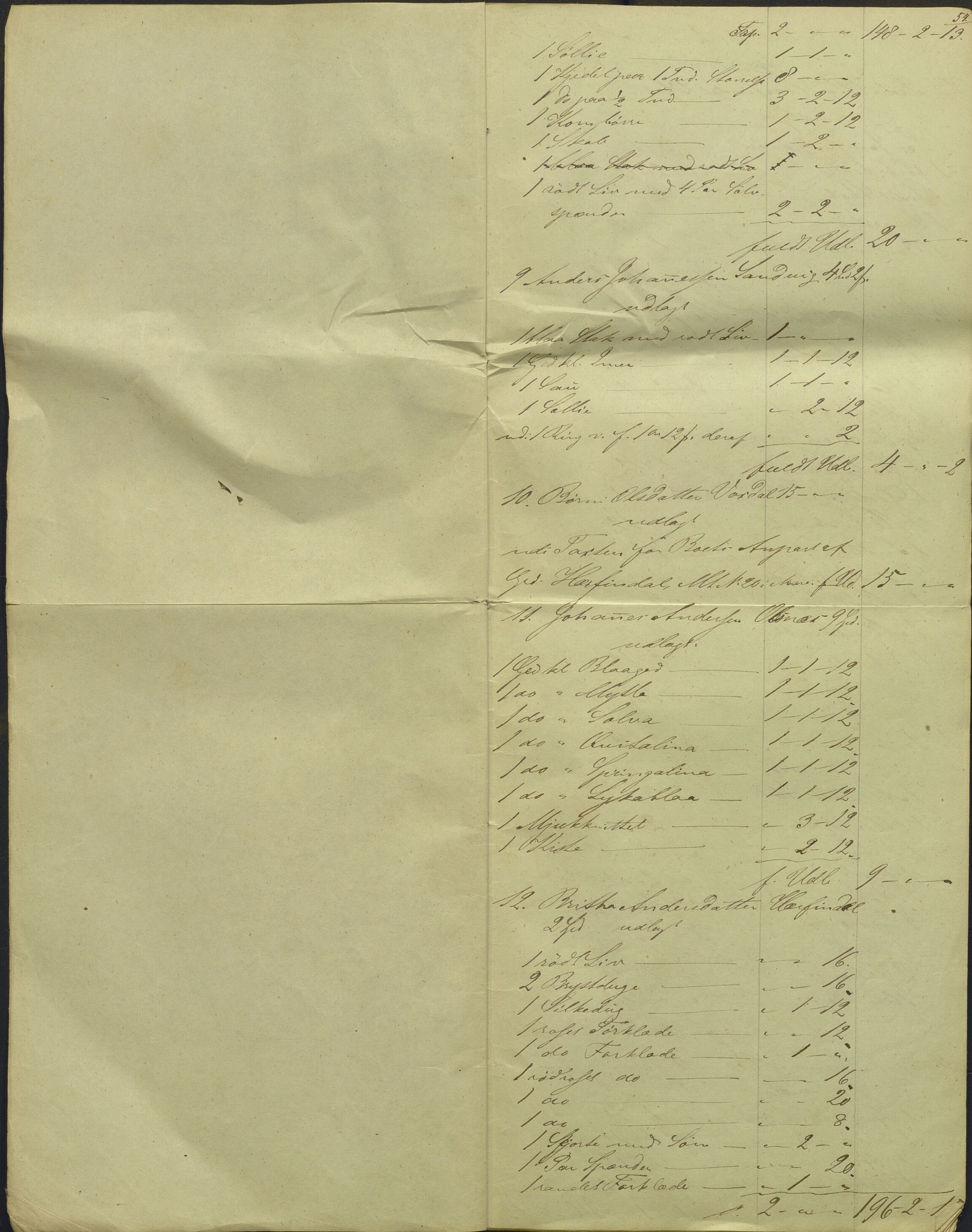 Nordhordland sorenskrivar, AV/SAB-A-2901/1/H/Hd/Hdb/L0001: Konsept til utlodningar, 1850-1852, p. 65