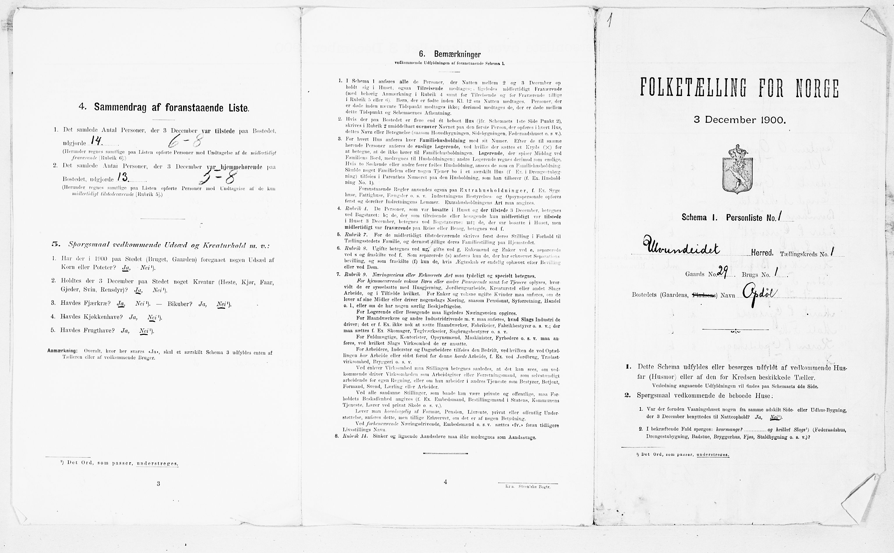 SAT, 1900 census for Ålvundeid, 1900, p. 10