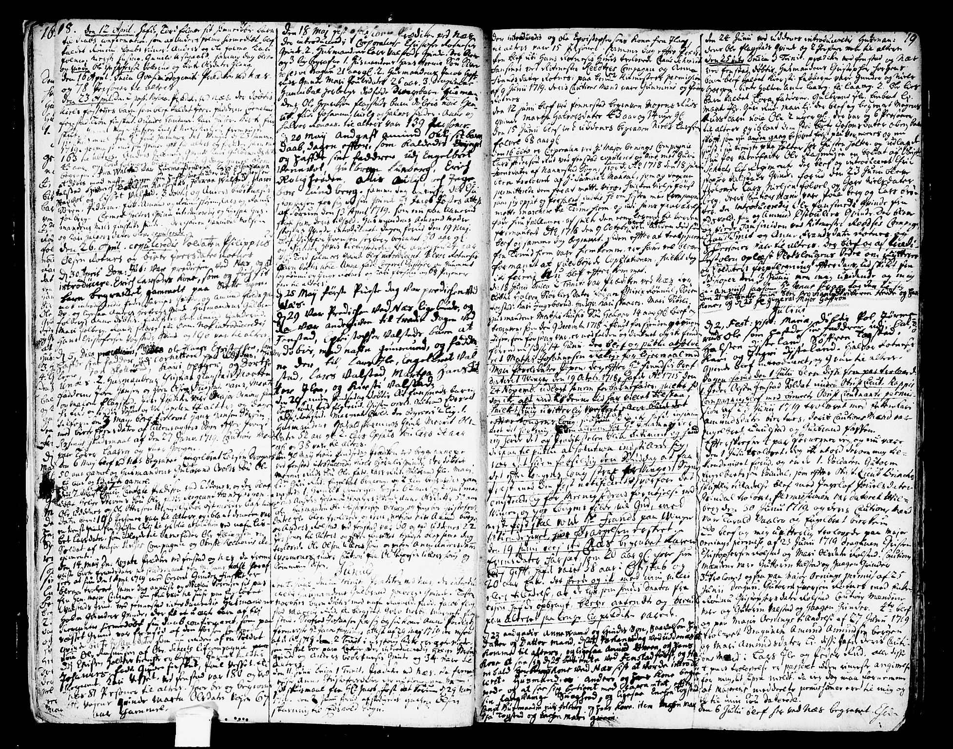 Nes prestekontor Kirkebøker, AV/SAO-A-10410/F/Fa/L0002: Parish register (official) no. I 2, 1717-1734, p. 18-19