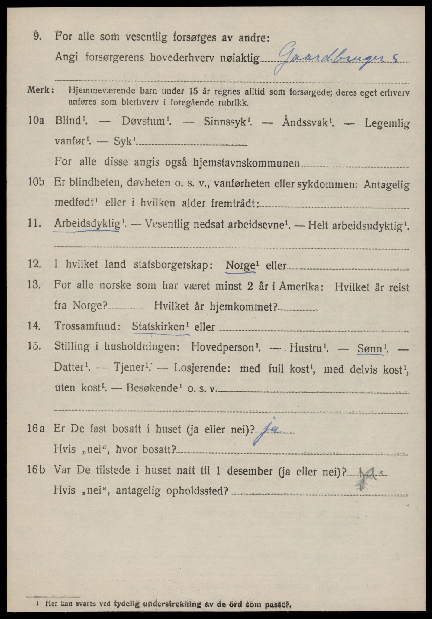 SAT, 1920 census for Borgund, 1920, p. 11265