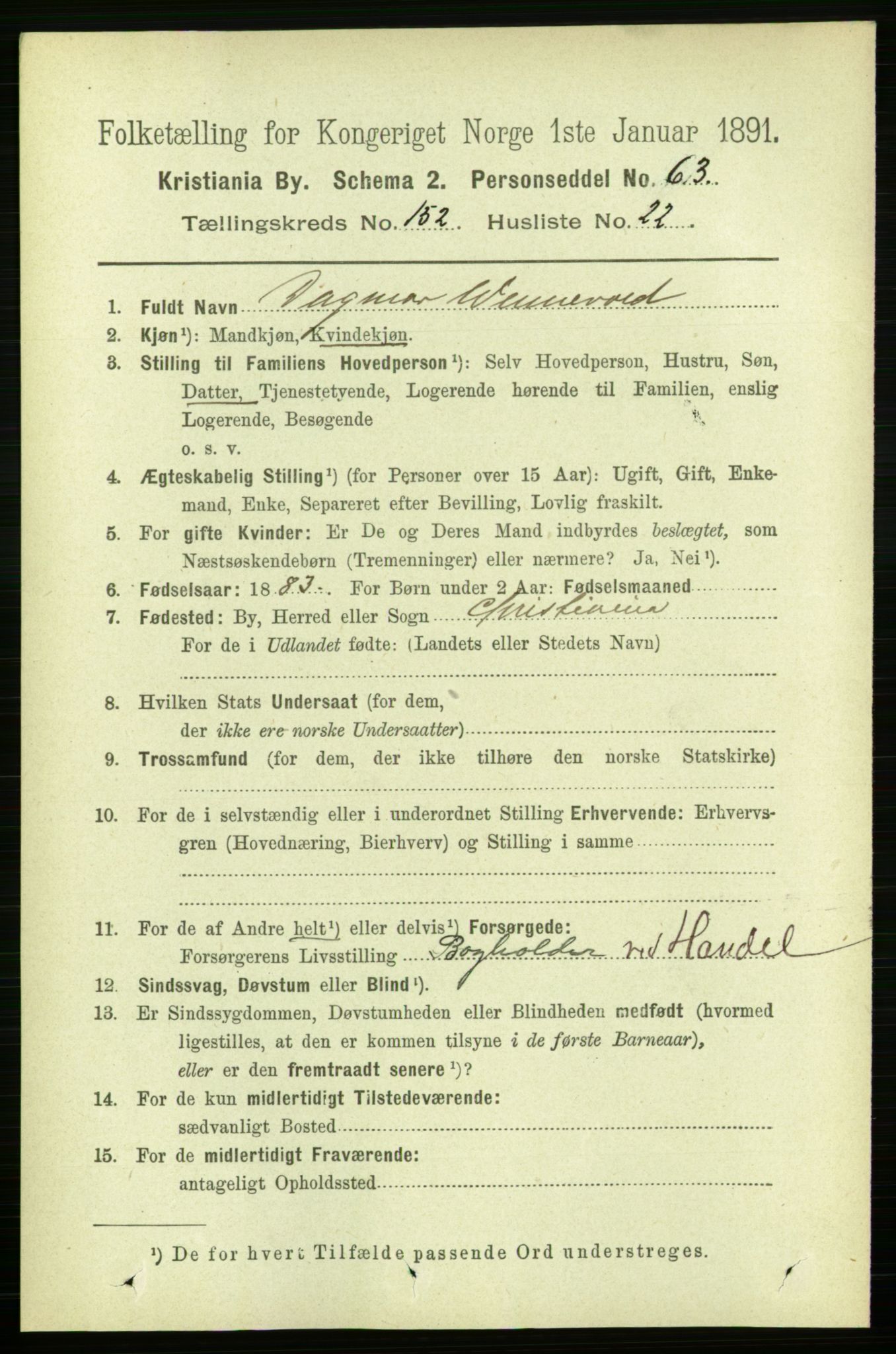 RA, 1891 census for 0301 Kristiania, 1891, p. 85905