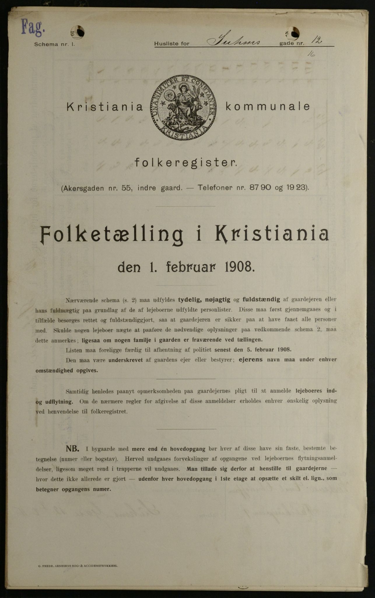 OBA, Municipal Census 1908 for Kristiania, 1908, p. 94090