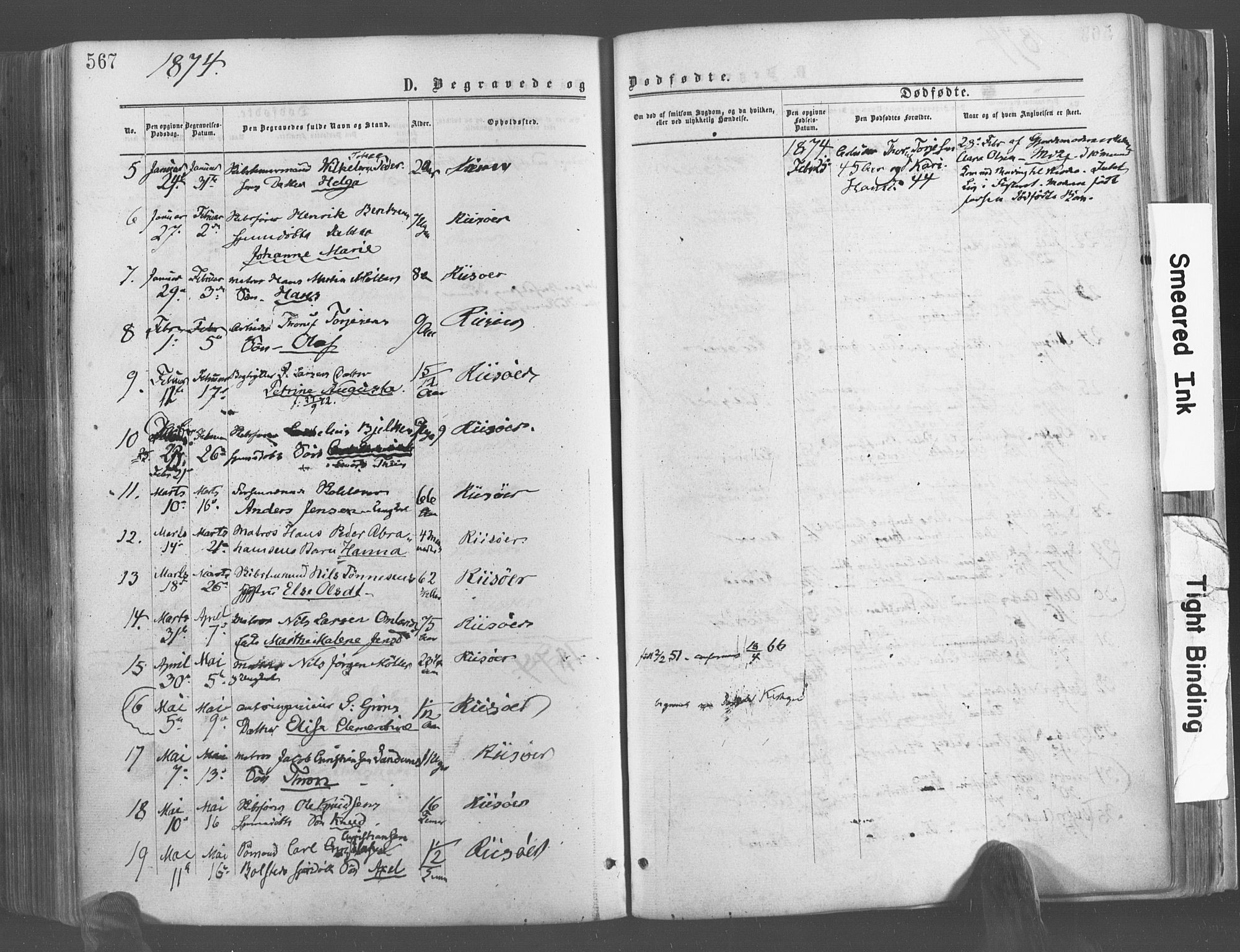 Risør sokneprestkontor, AV/SAK-1111-0035/F/Fa/L0004: Parish register (official) no. A 4, 1865-1882, p. 567