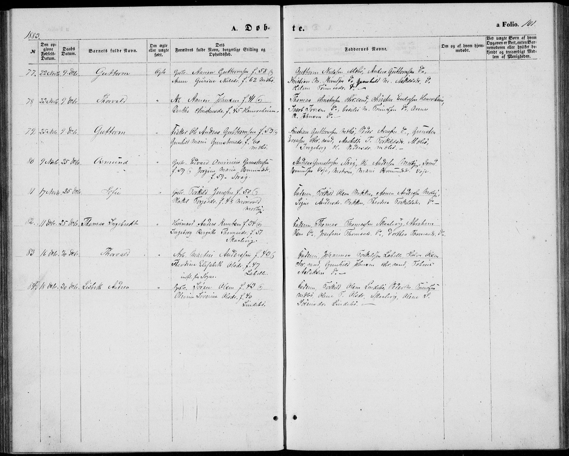 Oddernes sokneprestkontor, AV/SAK-1111-0033/F/Fb/Fba/L0007: Parish register (copy) no. B 7, 1869-1887, p. 101