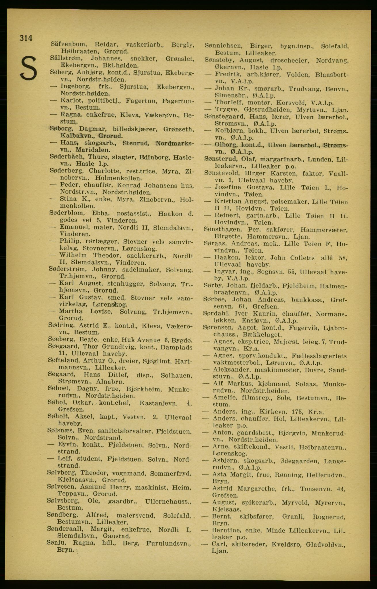 Aker adressebok/adressekalender, PUBL/001/A/003: Akers adressekalender, 1924-1925, p. 314